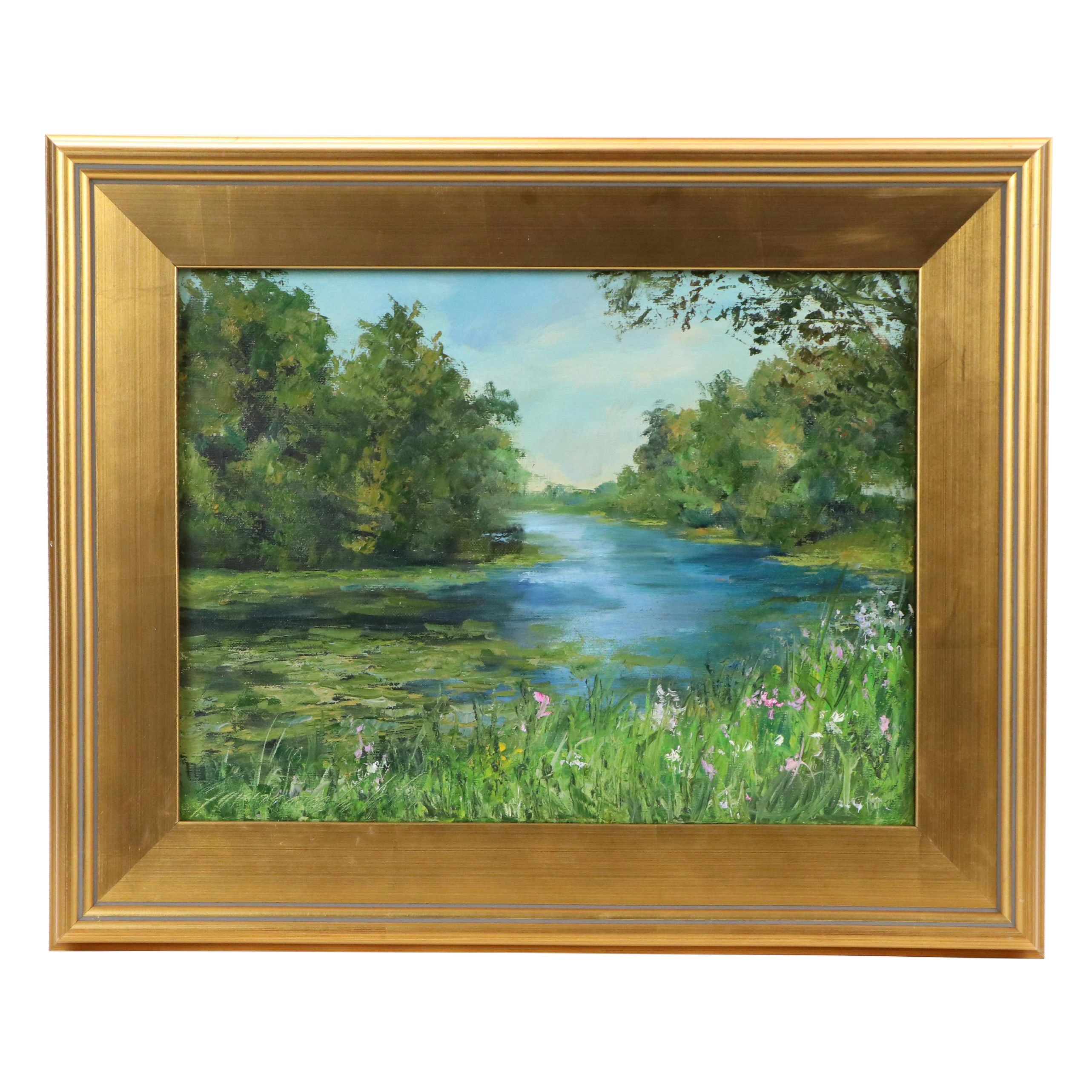 Garncarek Aleksander Oil Painting "Nad rzeką," 2023