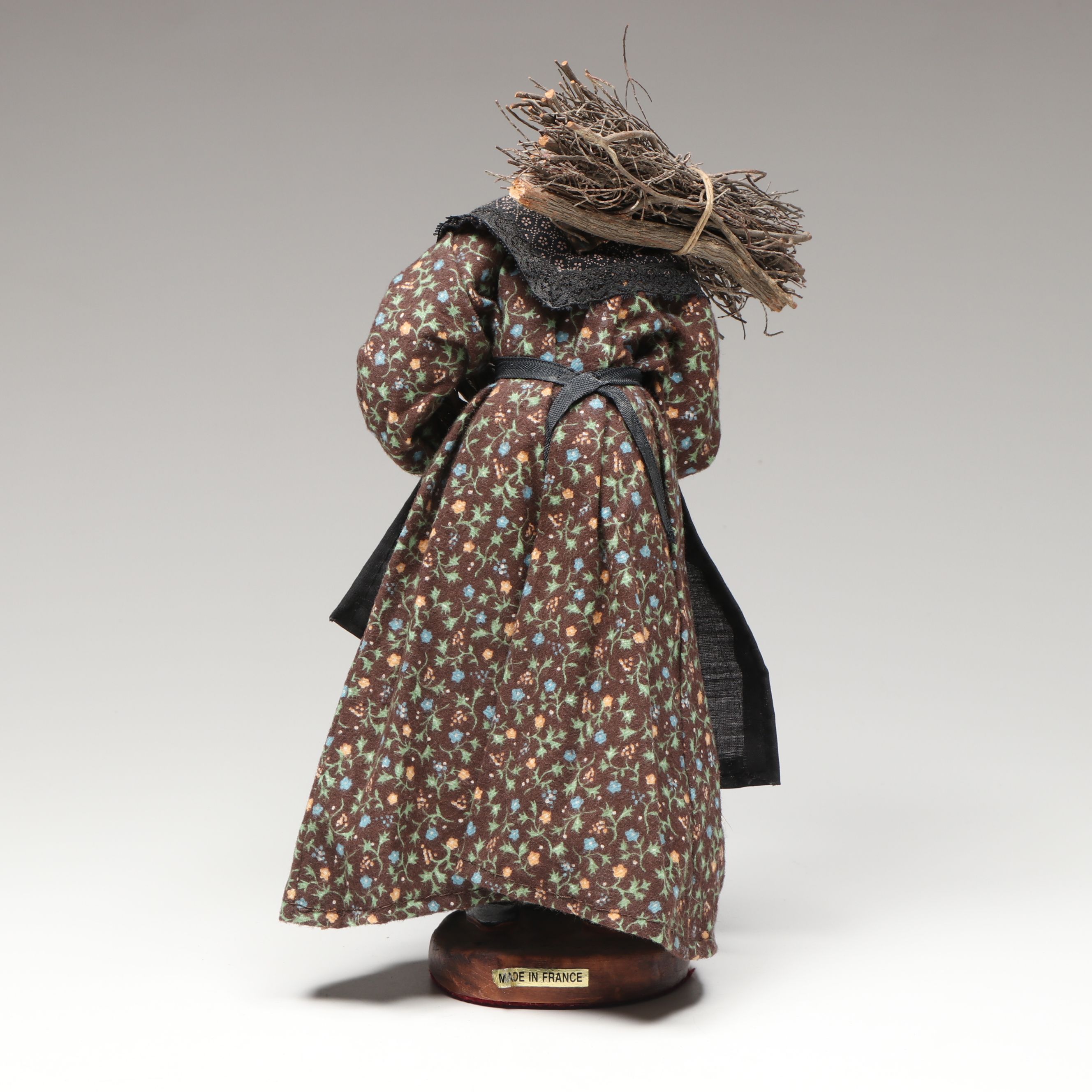 Santons Maryse Di Landro Old Woman Carrying Firewood Terracotta Figure