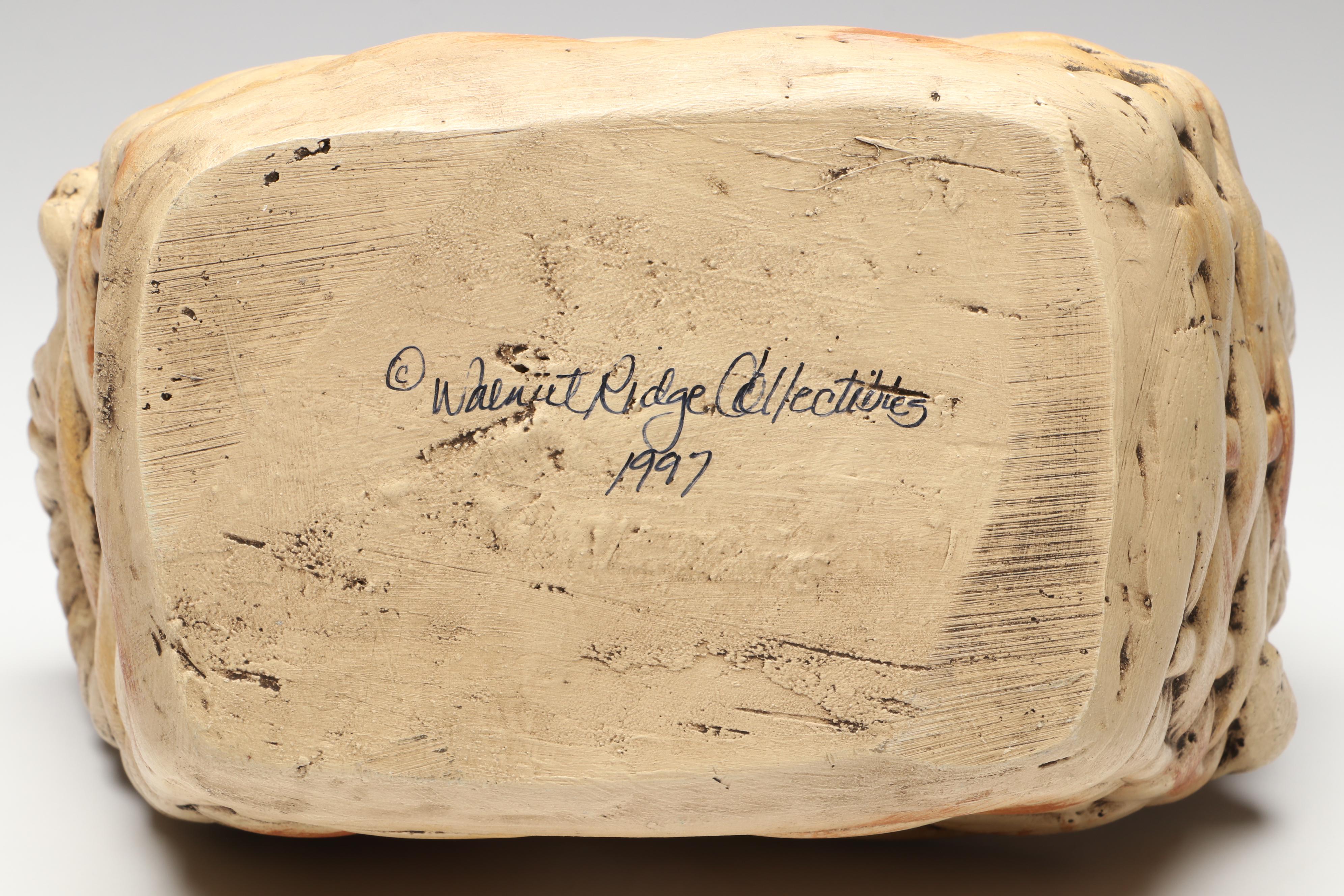 Stangl 22K Gilt Glazed Cat and Walnut Ridge Collectibles Basket of Kittens