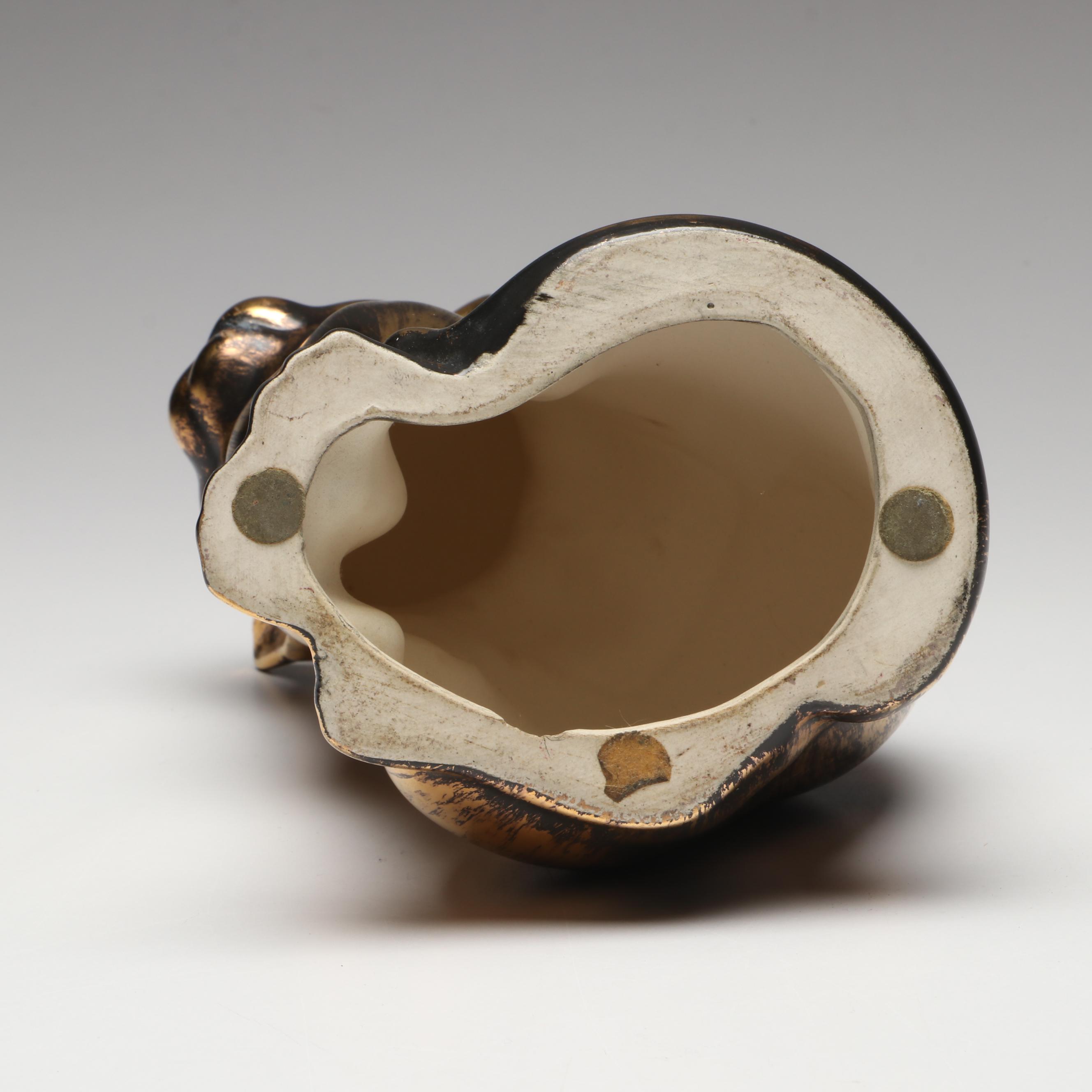 Stangl 22K Gilt Glazed Cat and Walnut Ridge Collectibles Basket of Kittens