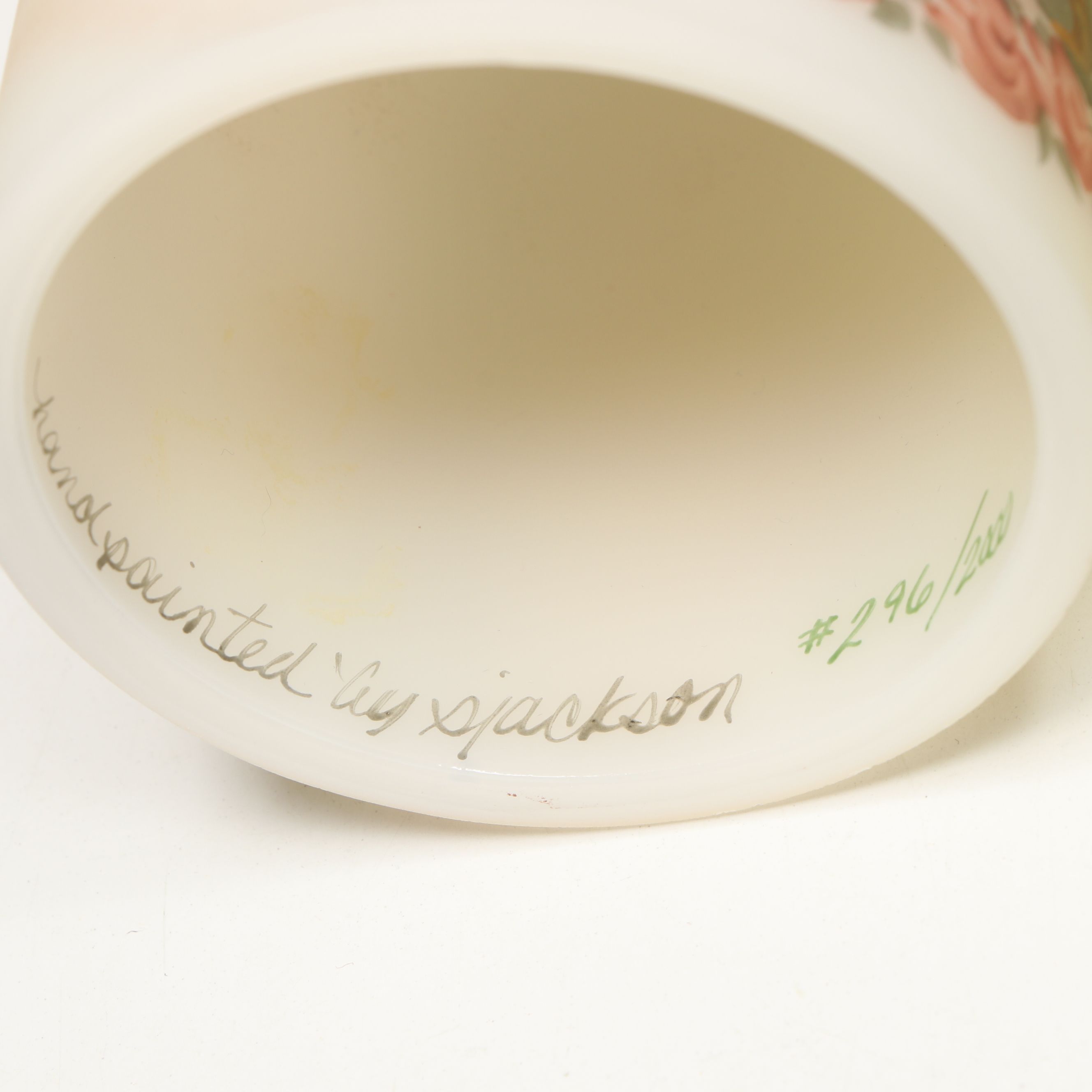 Fenton Angel Custard Glass Fairy Lamp with Madonna Glass Vase