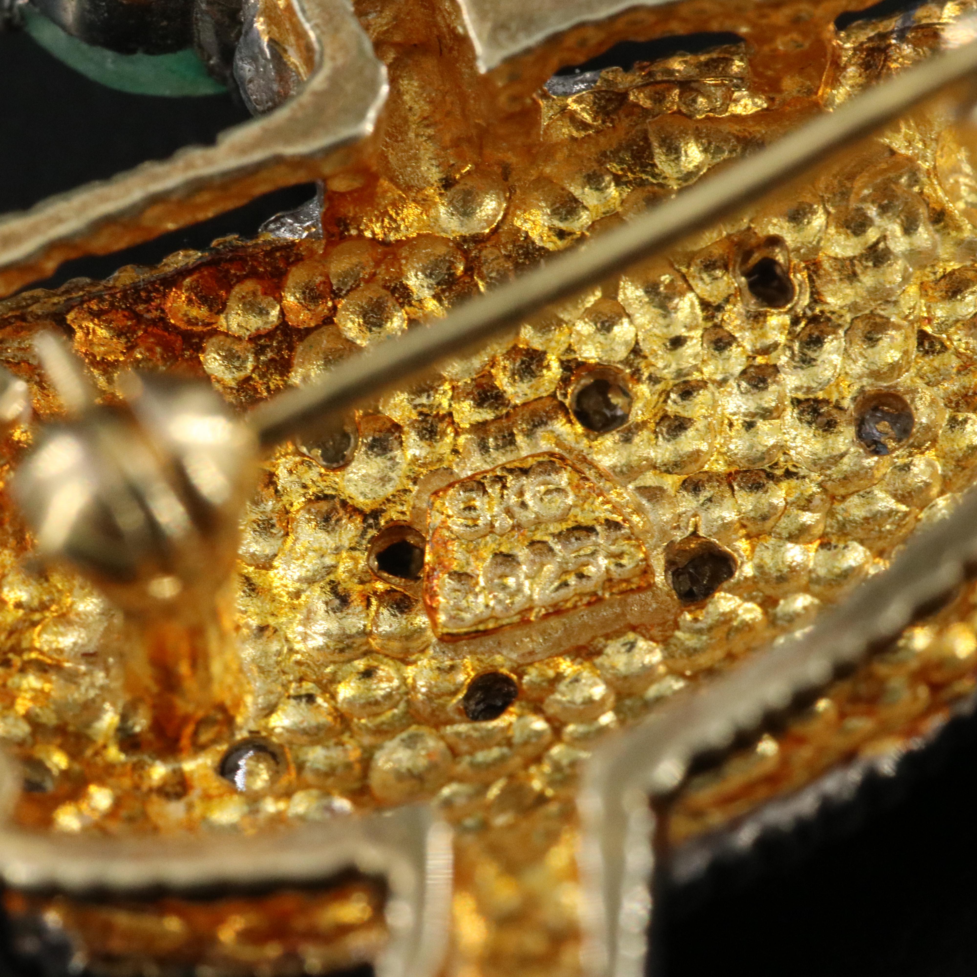 Sterling Toucan Pin with 9K Gold, Ruby, Emerald and Diamond Accents