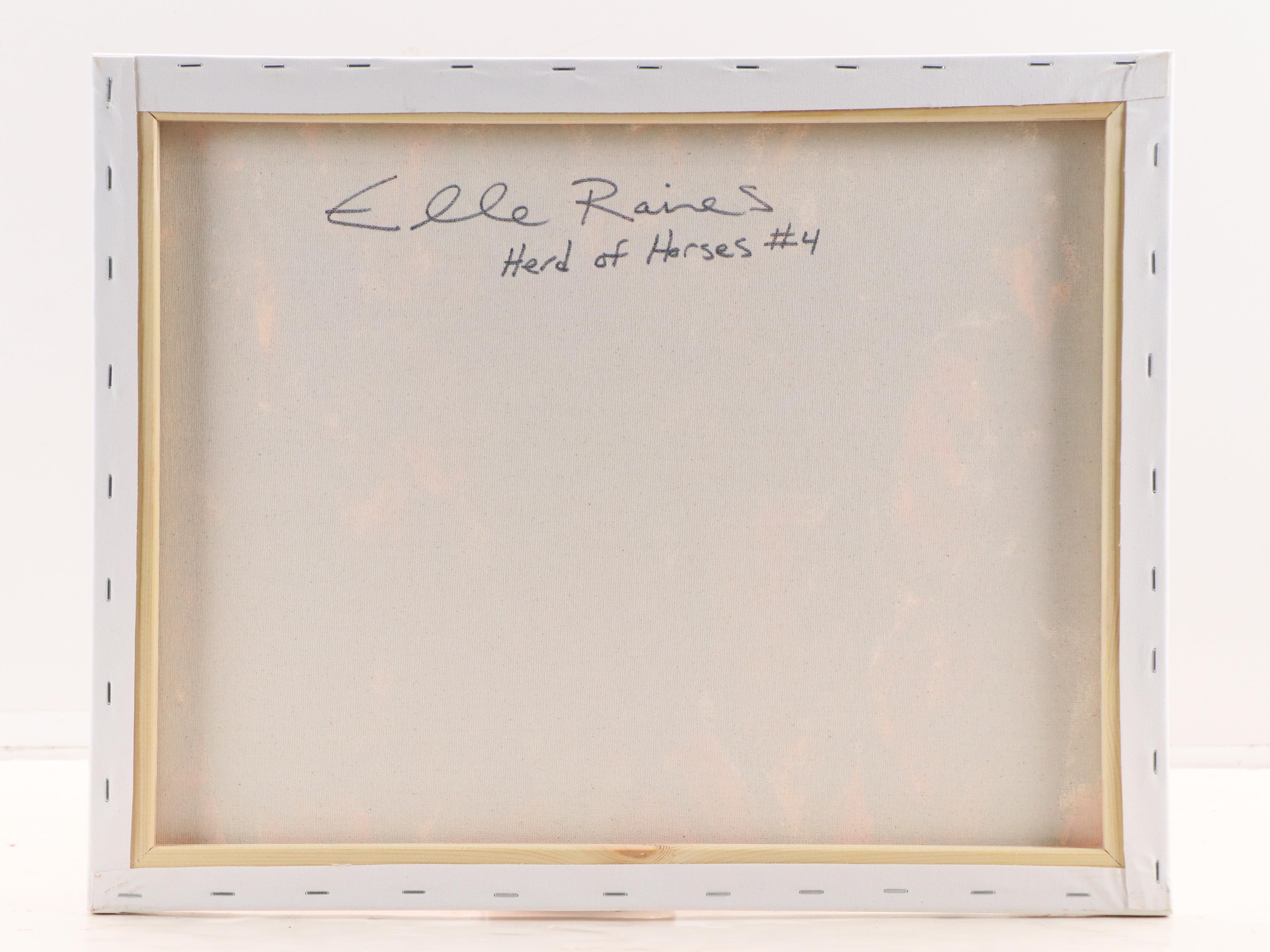 Elle Raines Abstract Acrylic Painting "Herd of Horses #4"