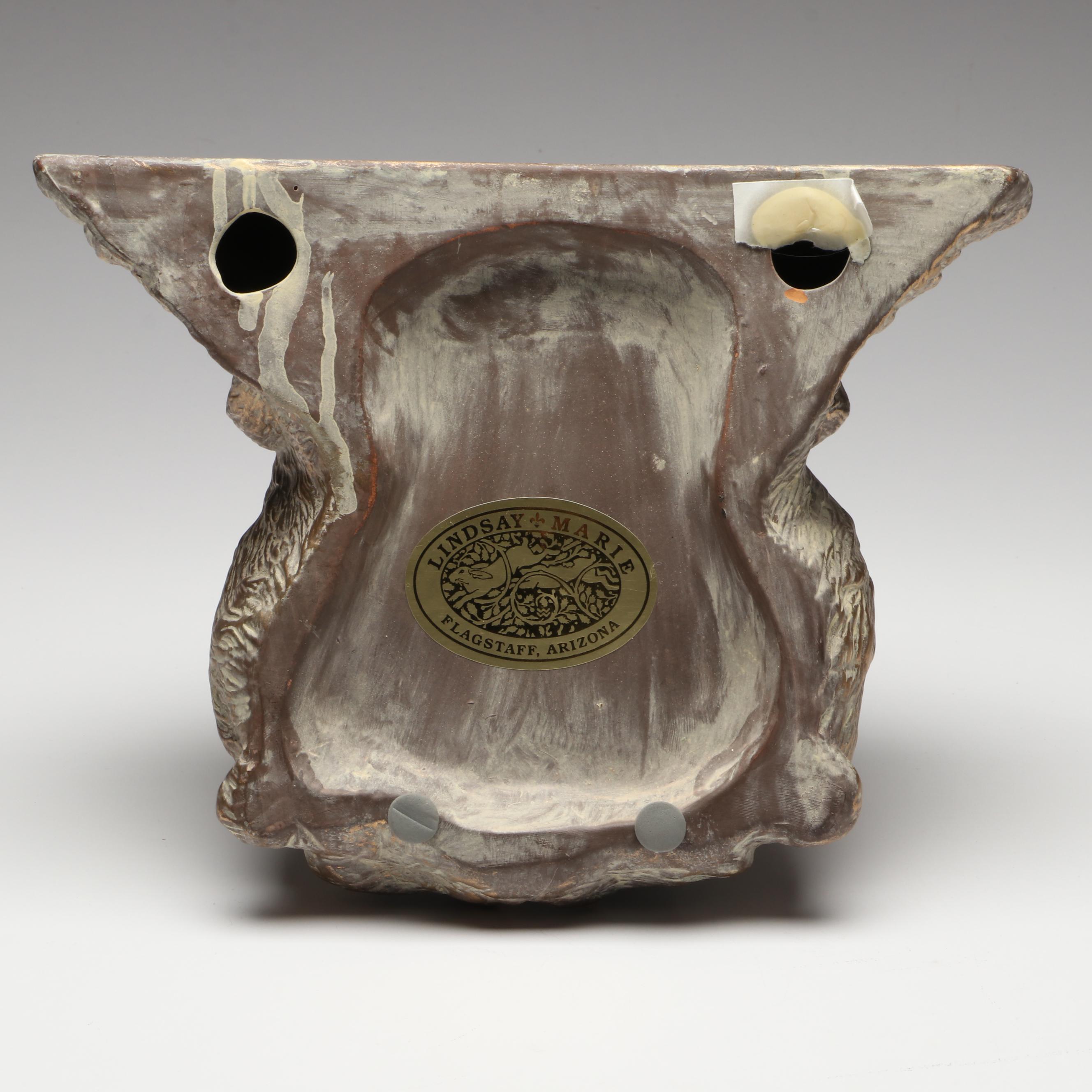 Lindsay Marie Gilt Distressed Rabbit Shelf with Distressed Bird Figurines