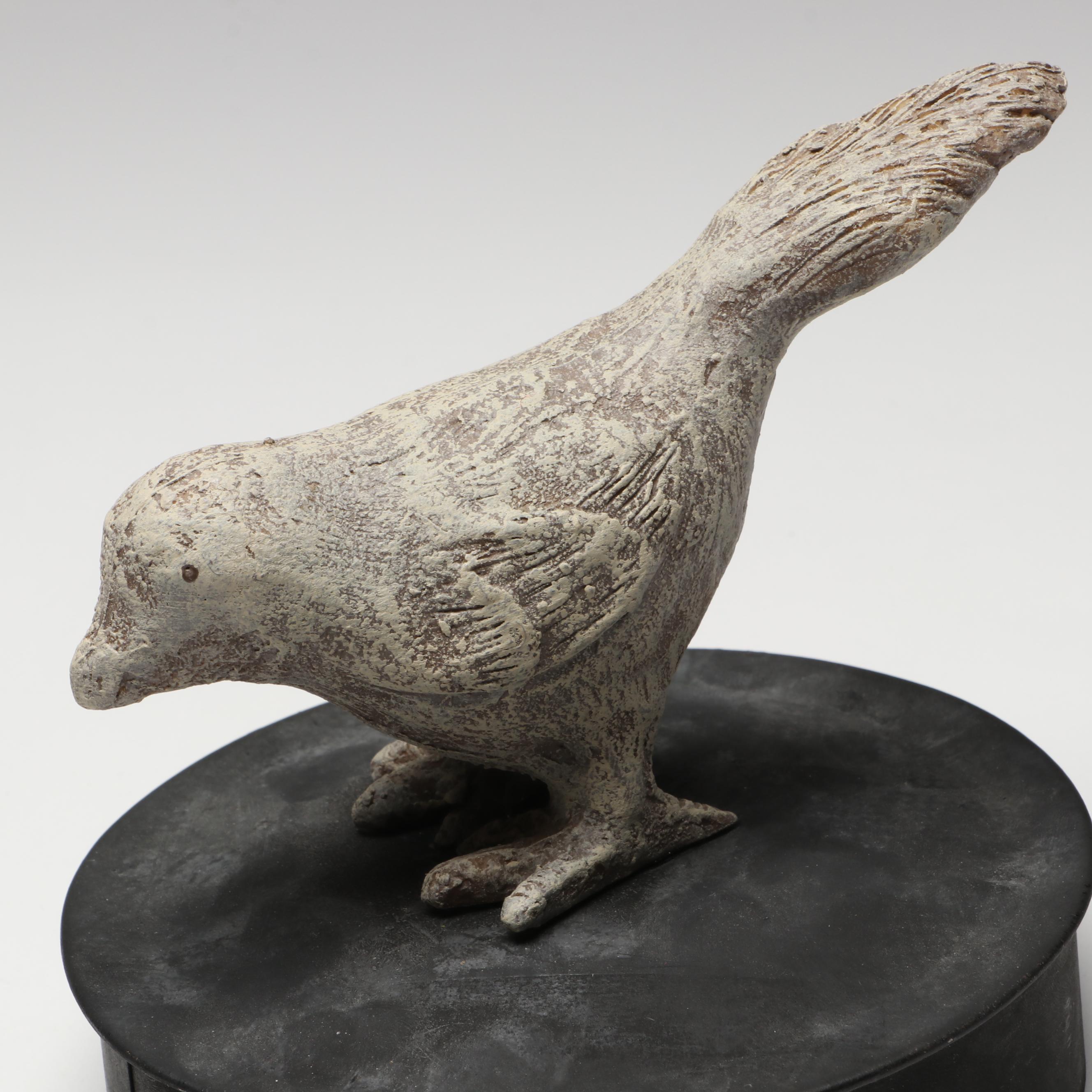 Lindsay Marie Gilt Distressed Rabbit Shelf with Distressed Bird Figurines