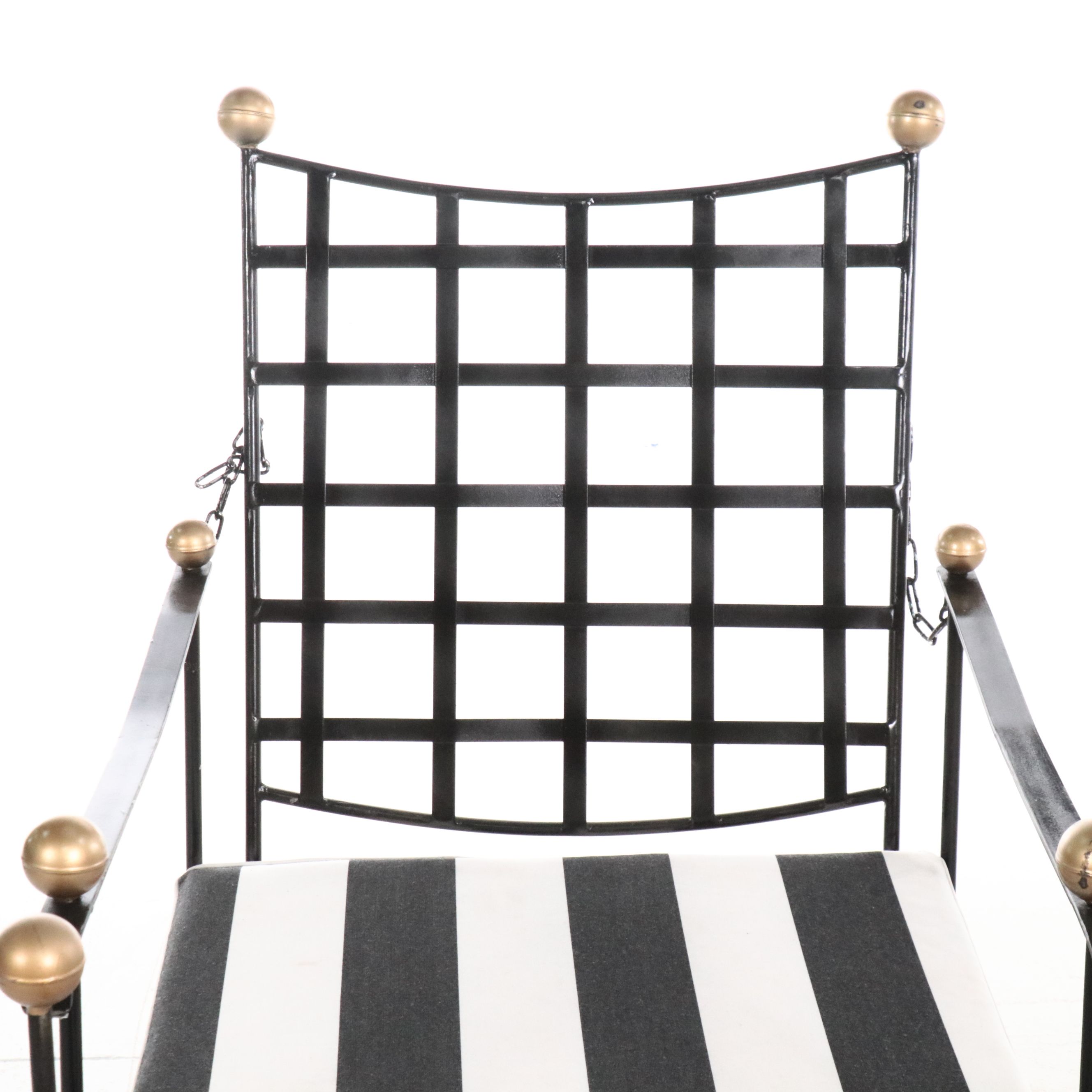 Iron Patio Lounge Chair and Ottoman After Mario Papperzini for Salterini