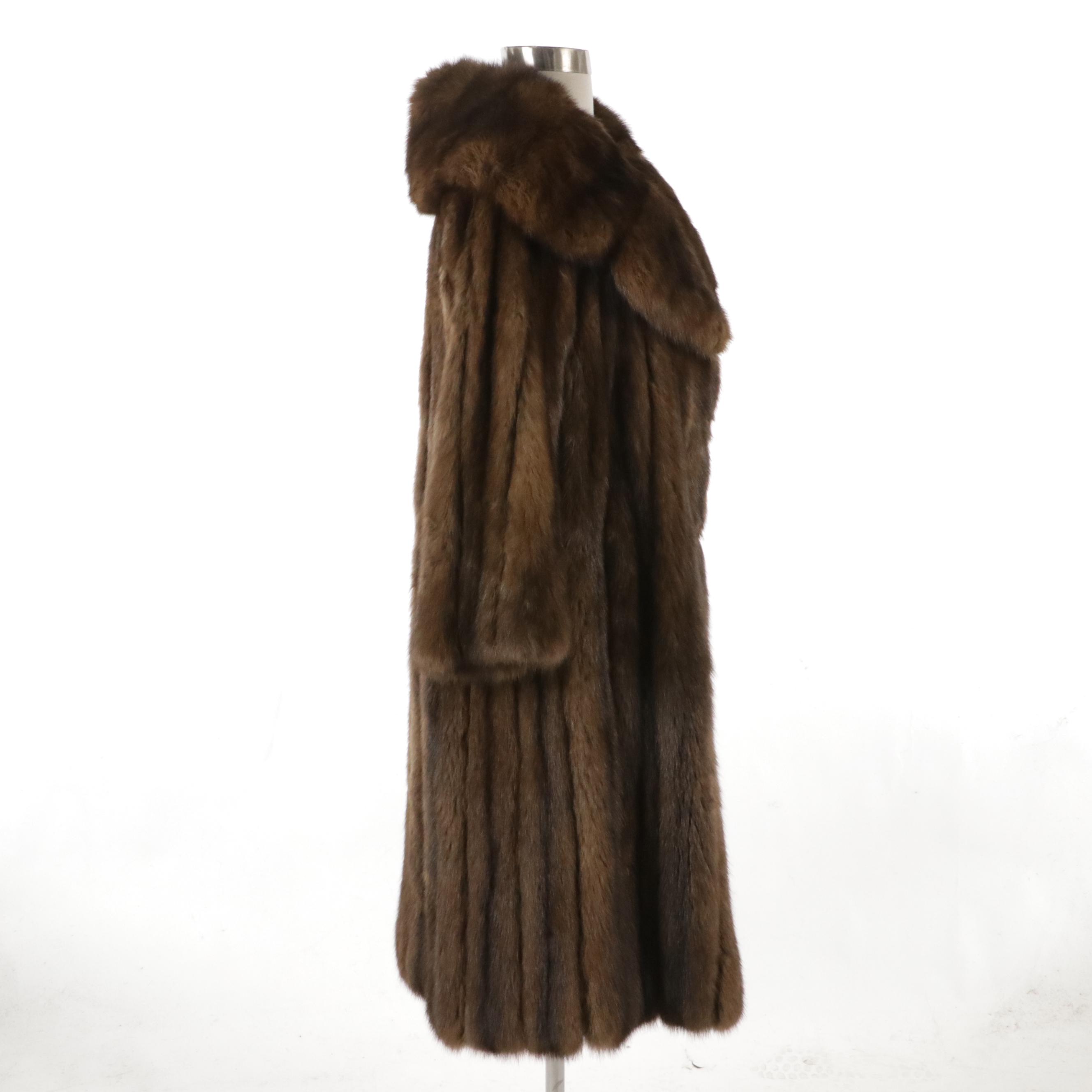 Montaldo's Marten Fur Cape Collar Coat, 1970s
