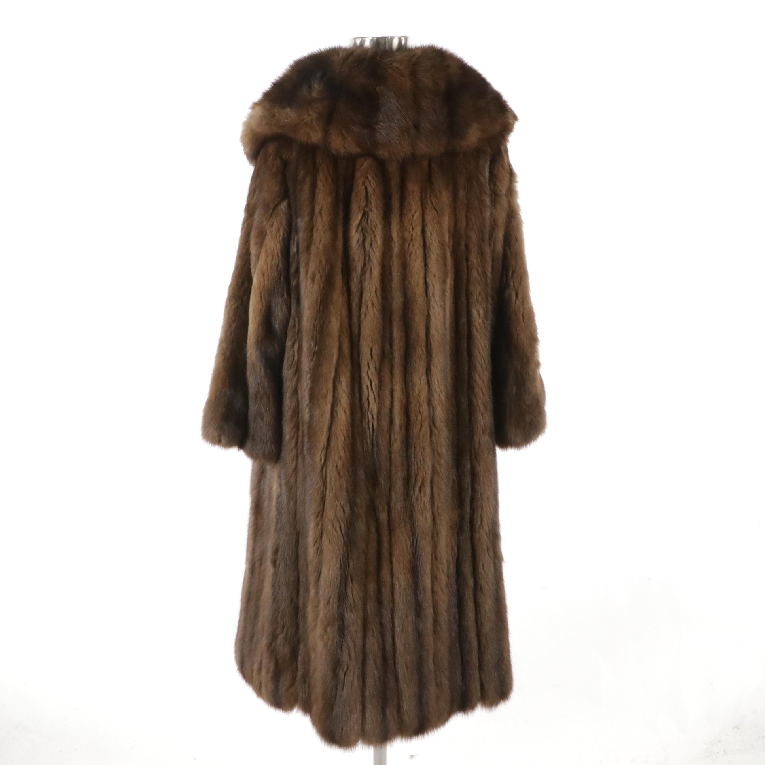 Montaldo's Marten Fur Cape Collar Coat, 1970s