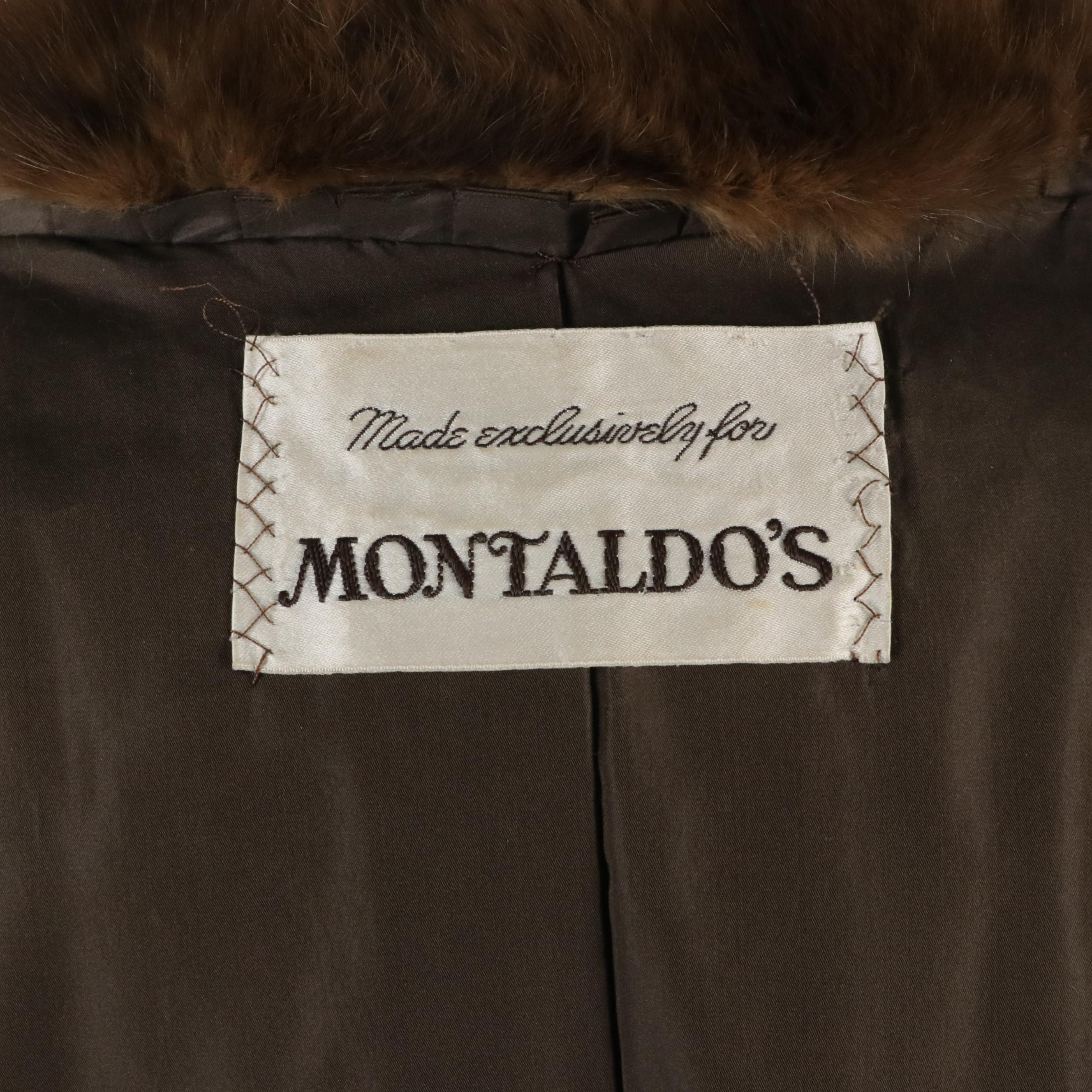 Montaldo's Marten Fur Cape Collar Coat, 1970s
