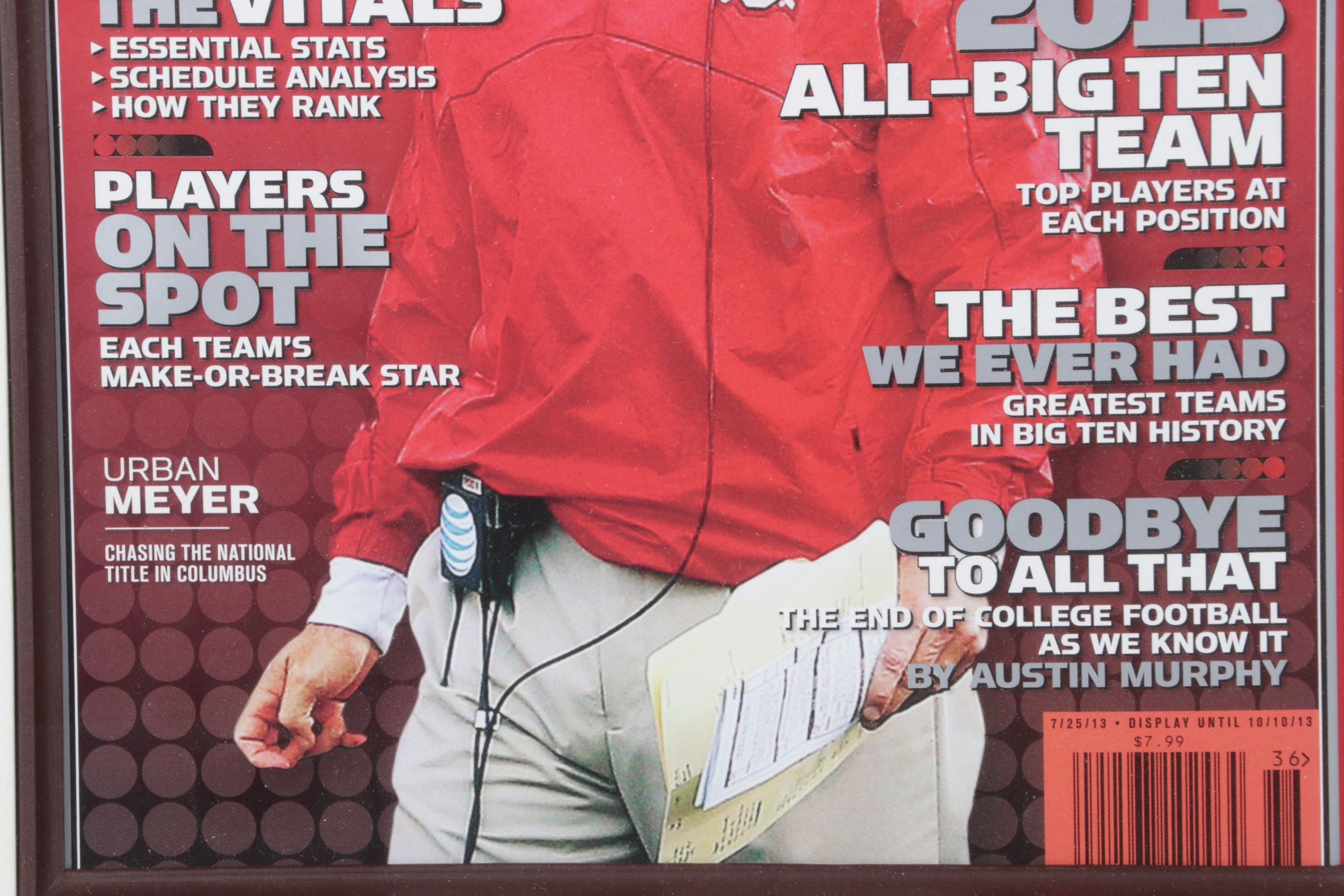 Framed 2013 Sports Illustrated Big Ten Cover with Urban Meyer and Ohio  State
