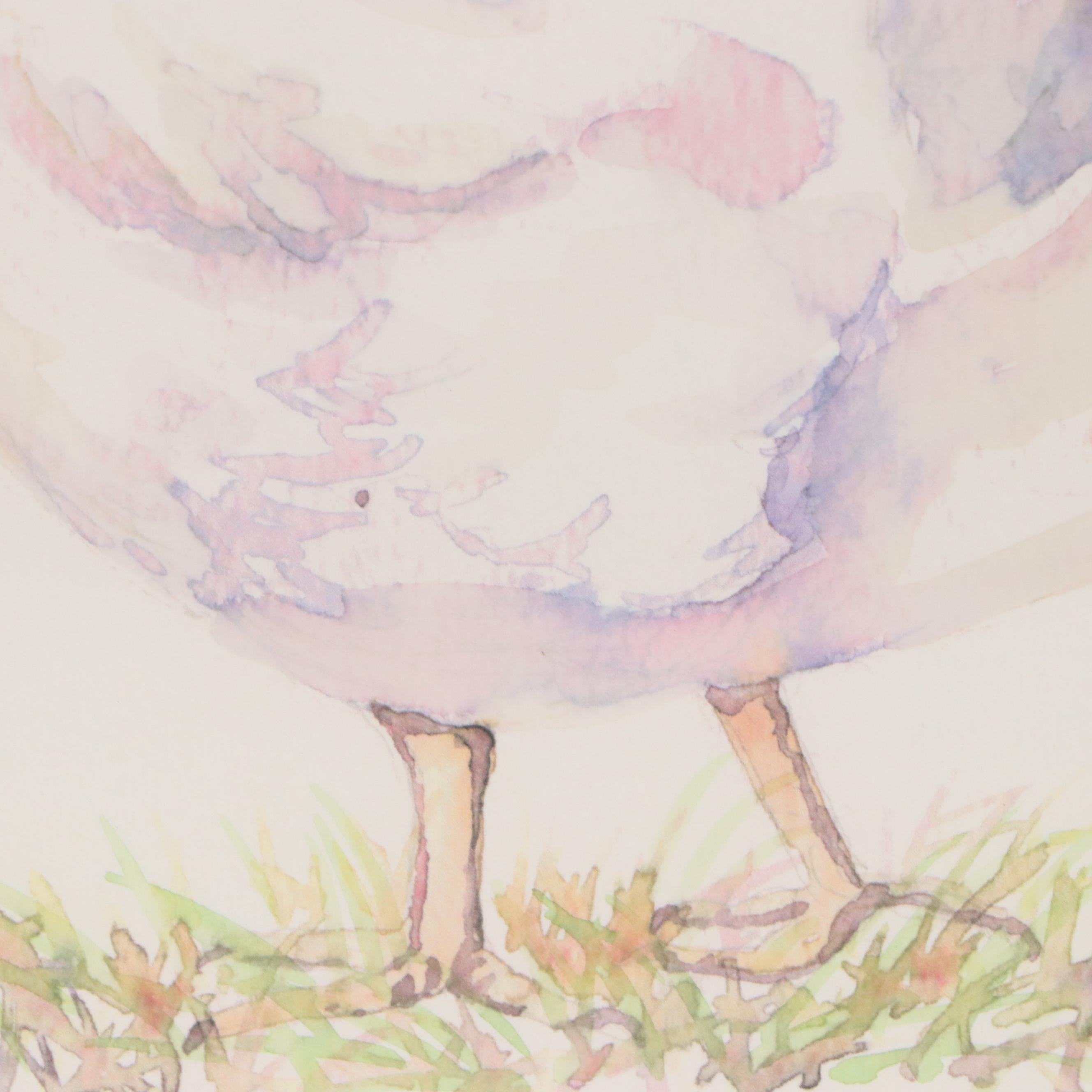 Hand Embellished Giclees of Chicken and Rooster, 21st Century