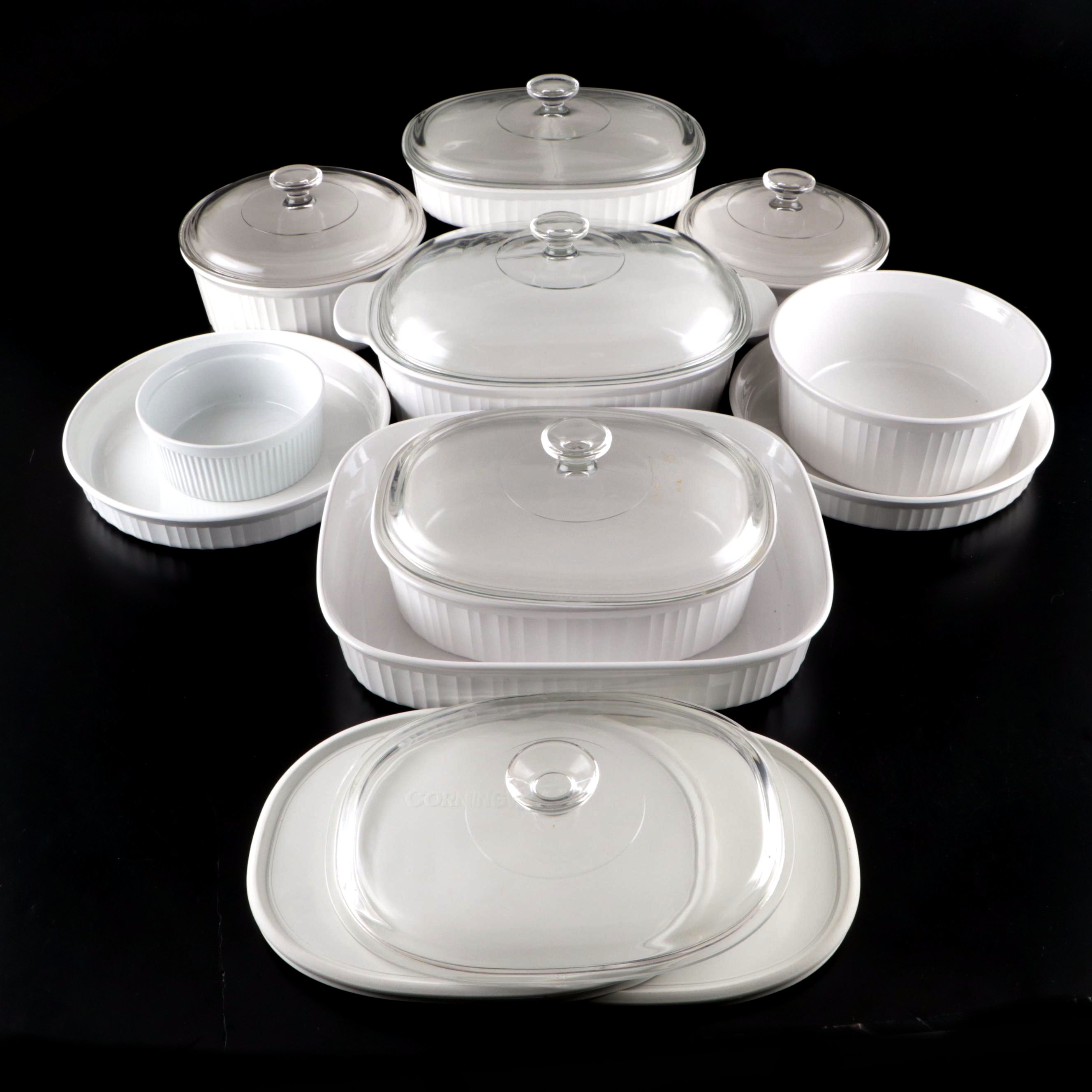 Corning Ware "French White" Ceramic Casseroles and Bakers