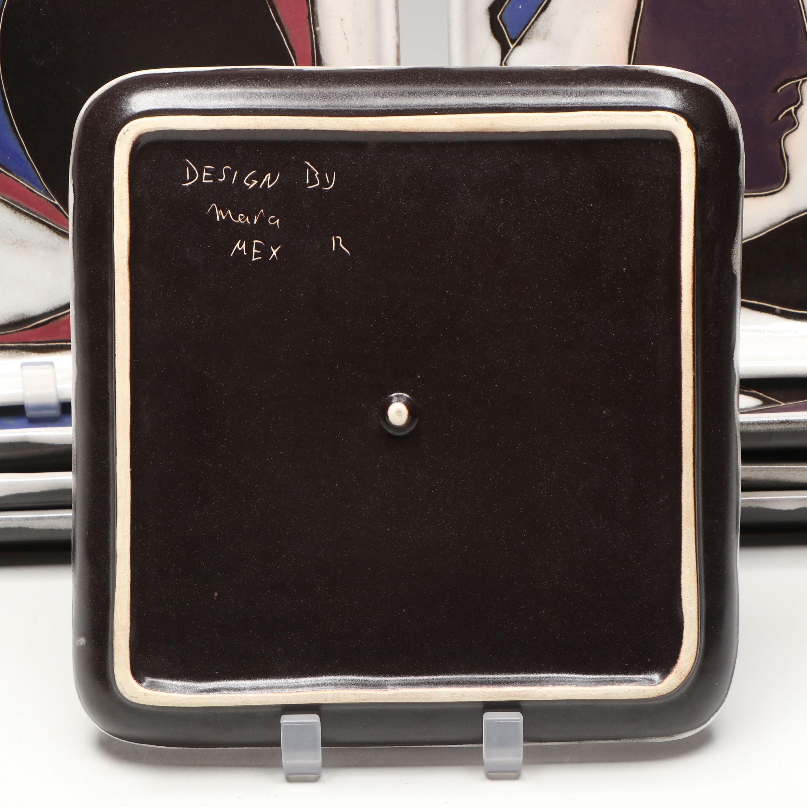 Mara Mexico Abstract Faces Ceramic Square Plates