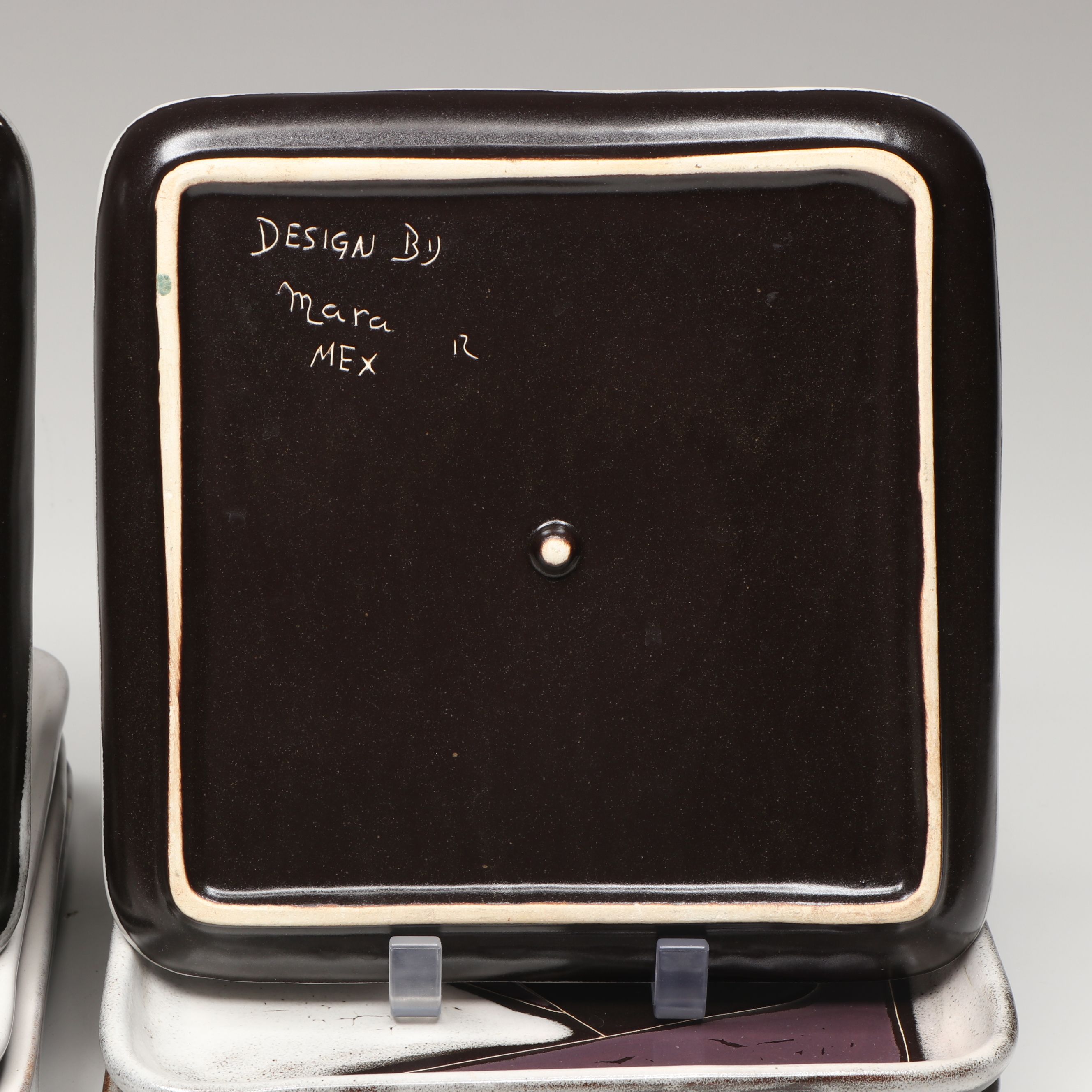 Mara Mexico Abstract Faces Ceramic Square Plates