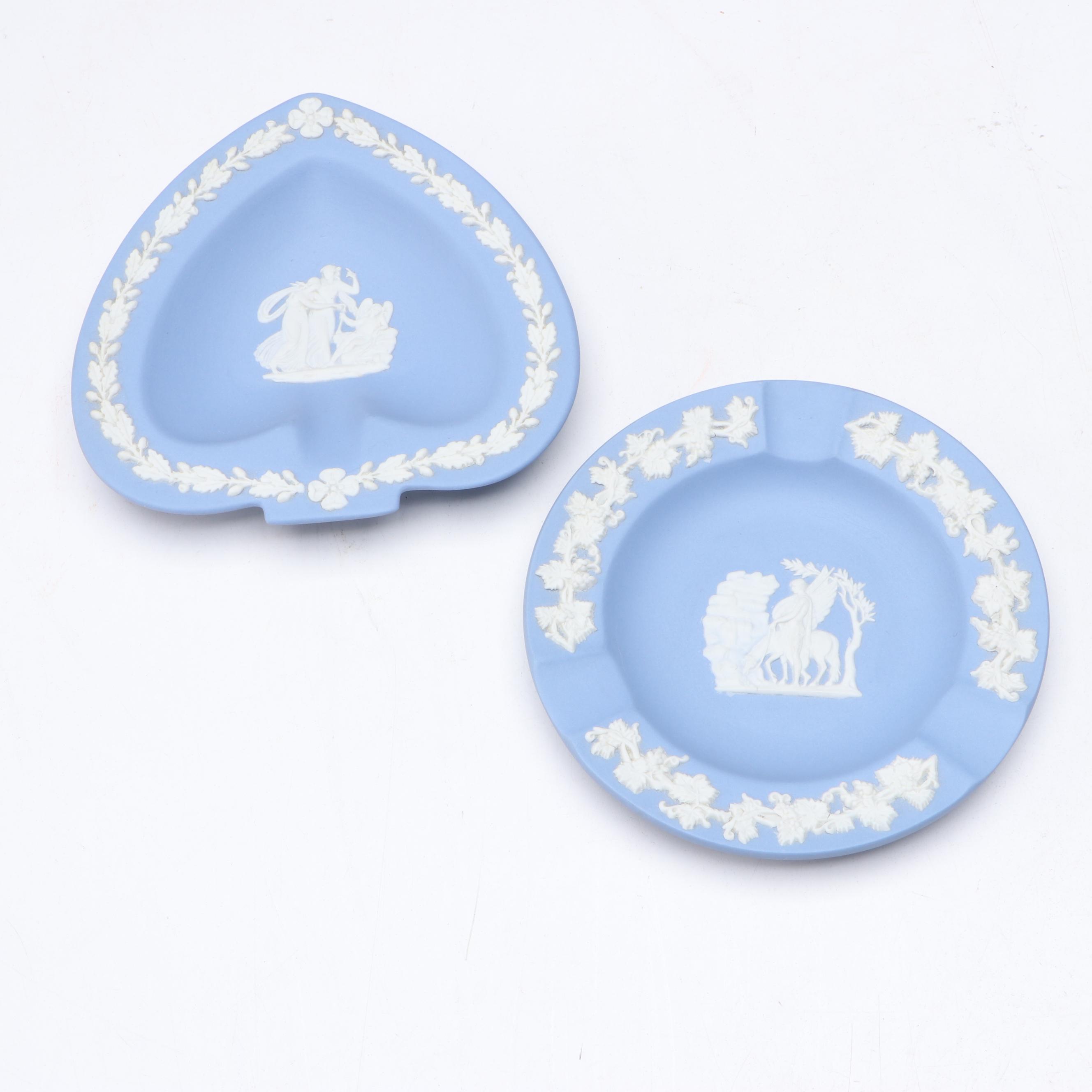 Wedgwood English Jasper Ware Box, Ashtray and Table Dish