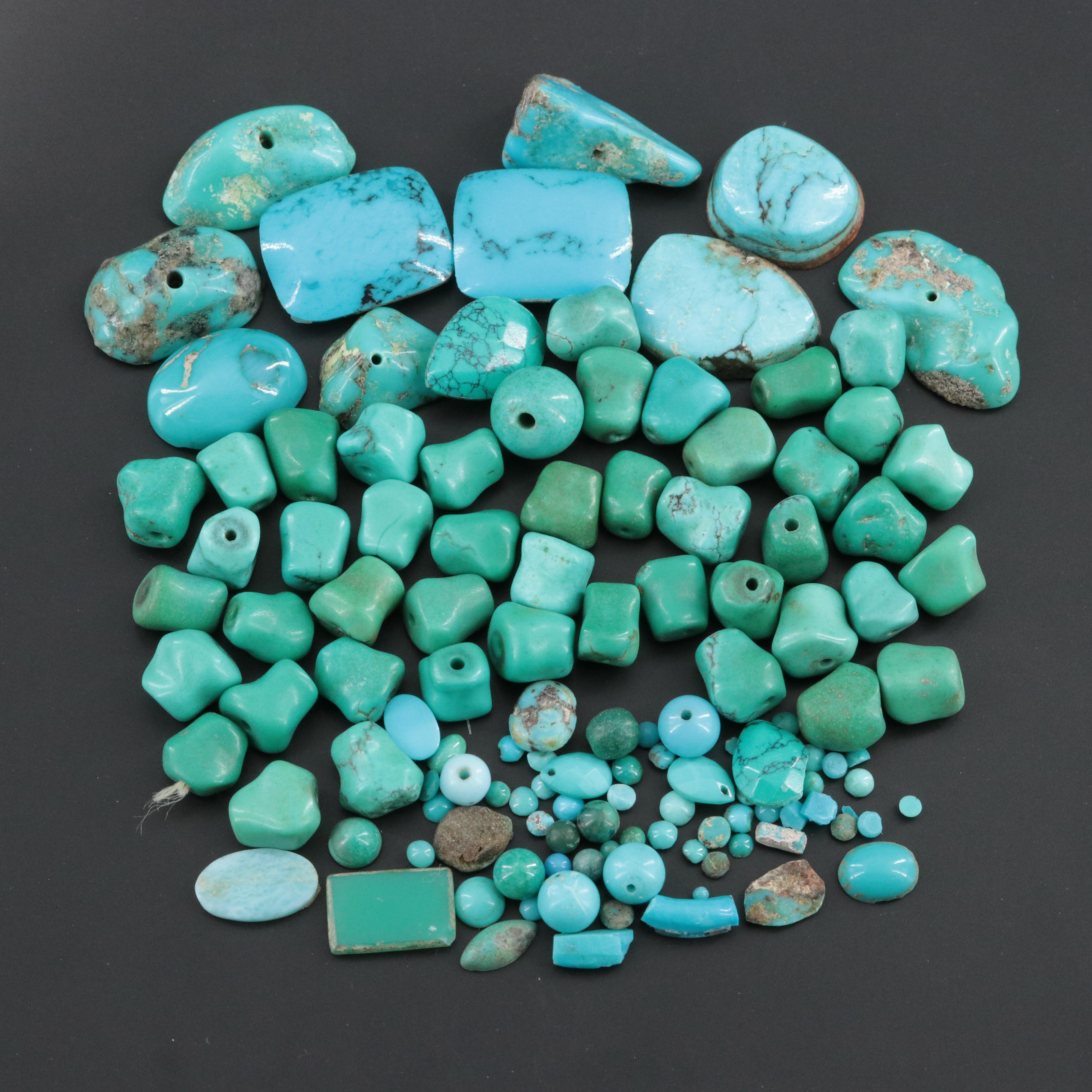 Loose 252.38 CTW Turquoise and Imitation Turquoise Lot