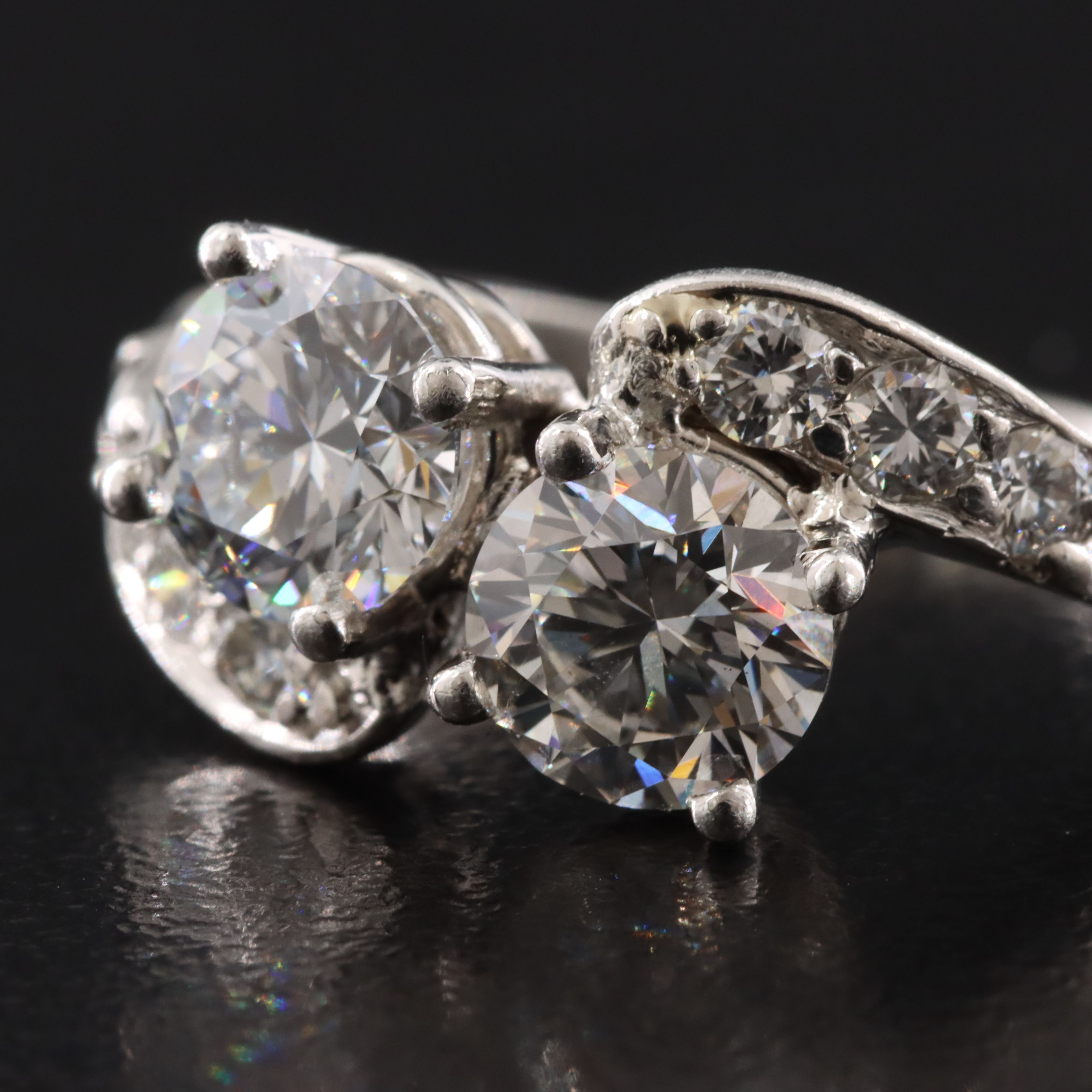 Platinum 2.11 CTW Diamond Toi et Moi Ring