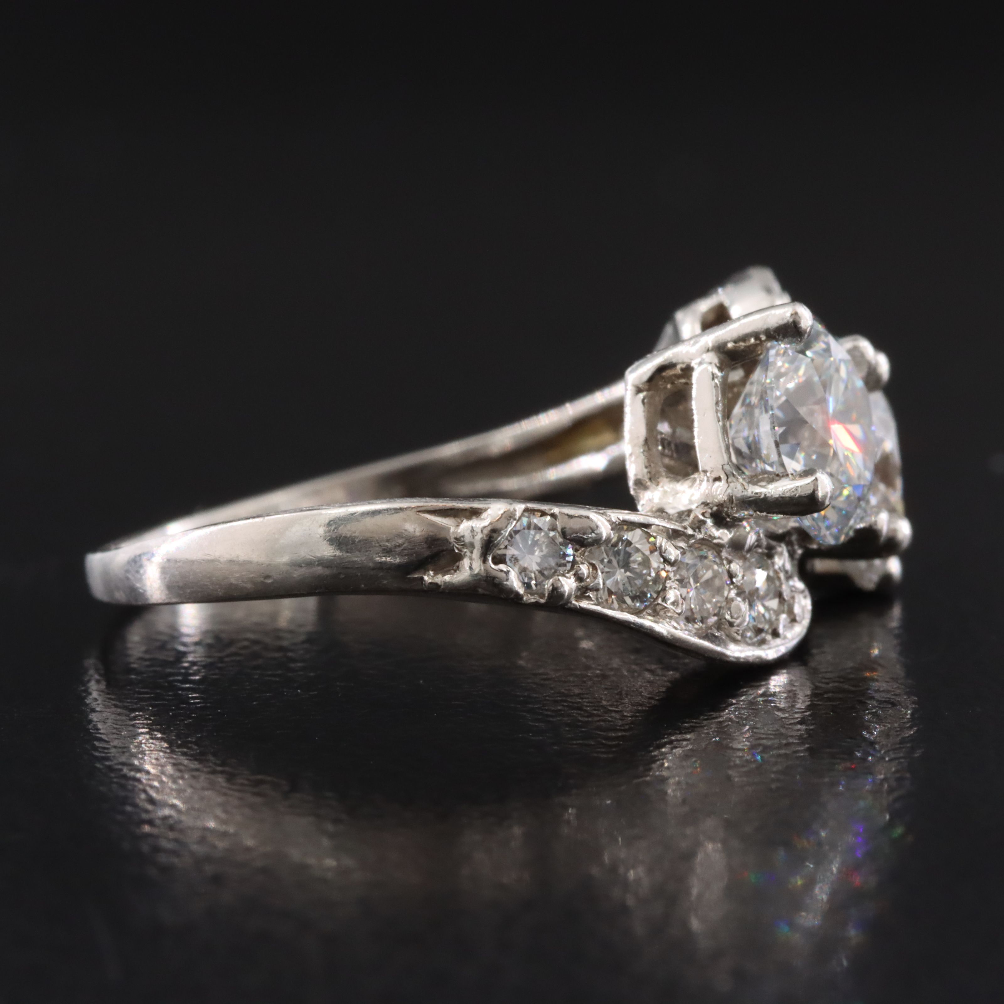 Platinum 2.11 CTW Diamond Toi et Moi Ring