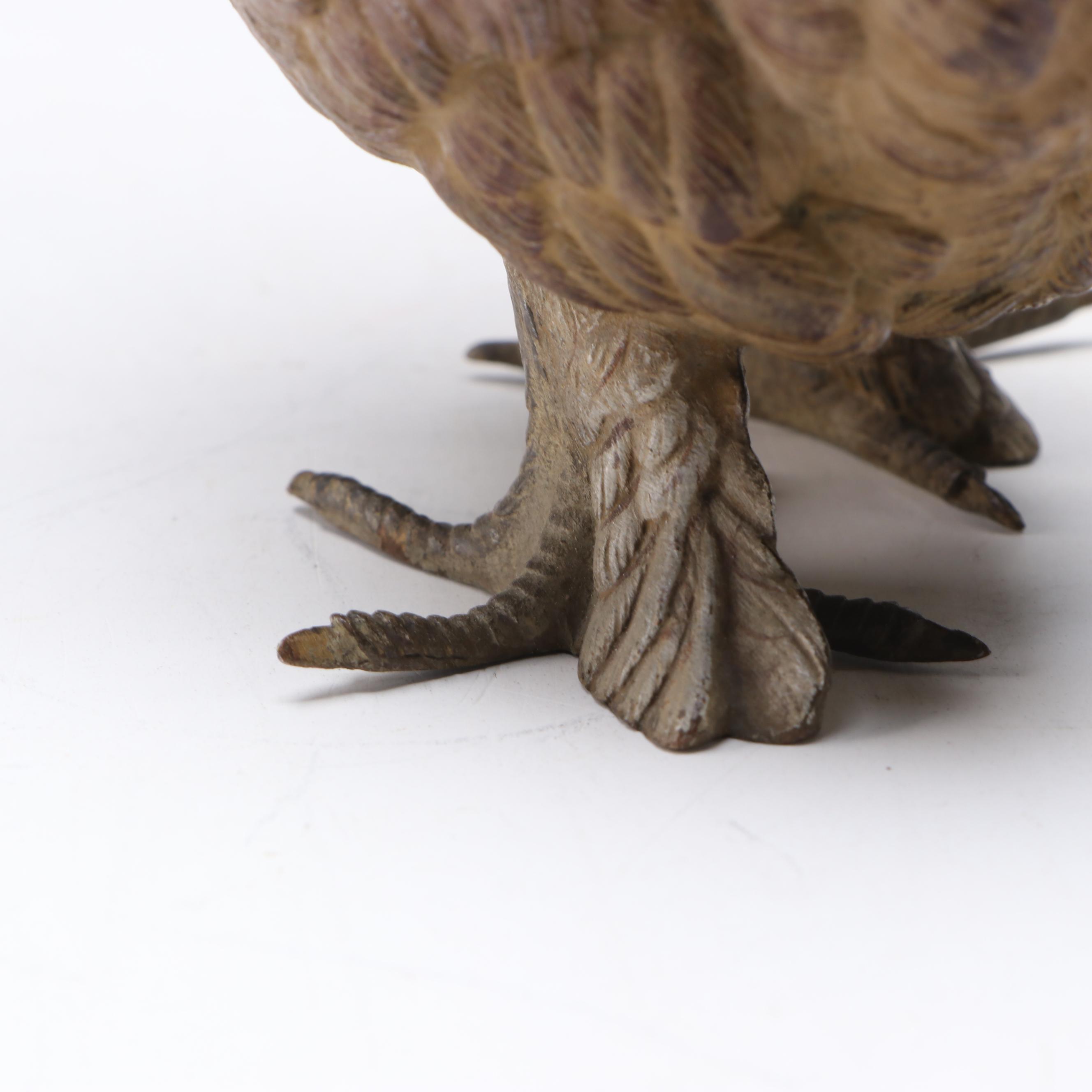 Viennese Style Cold-Painted Bronze Rooster with Hinged Lid