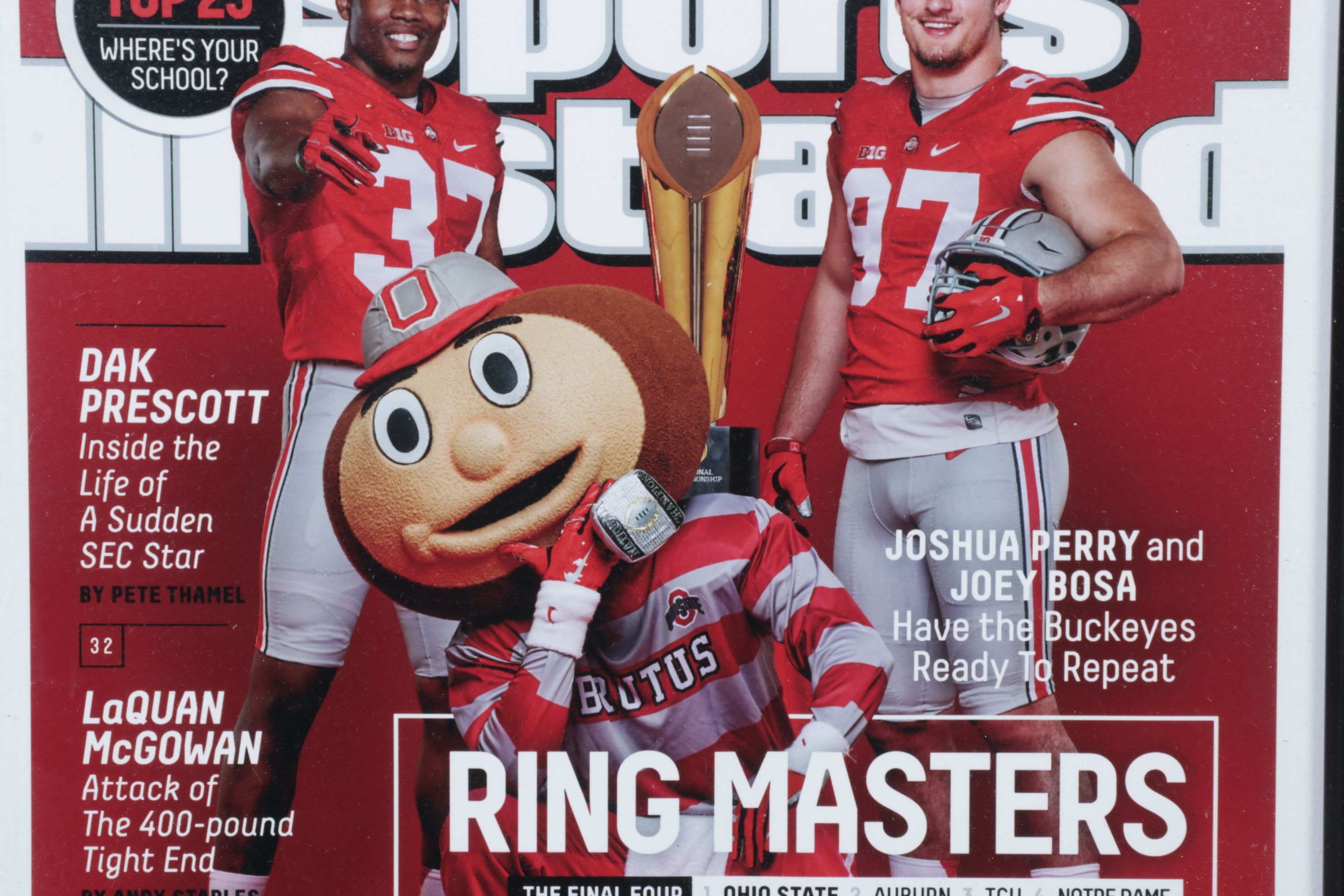 Framed 2015 Sports Illustrated College Football Preview Cover with Ohio State