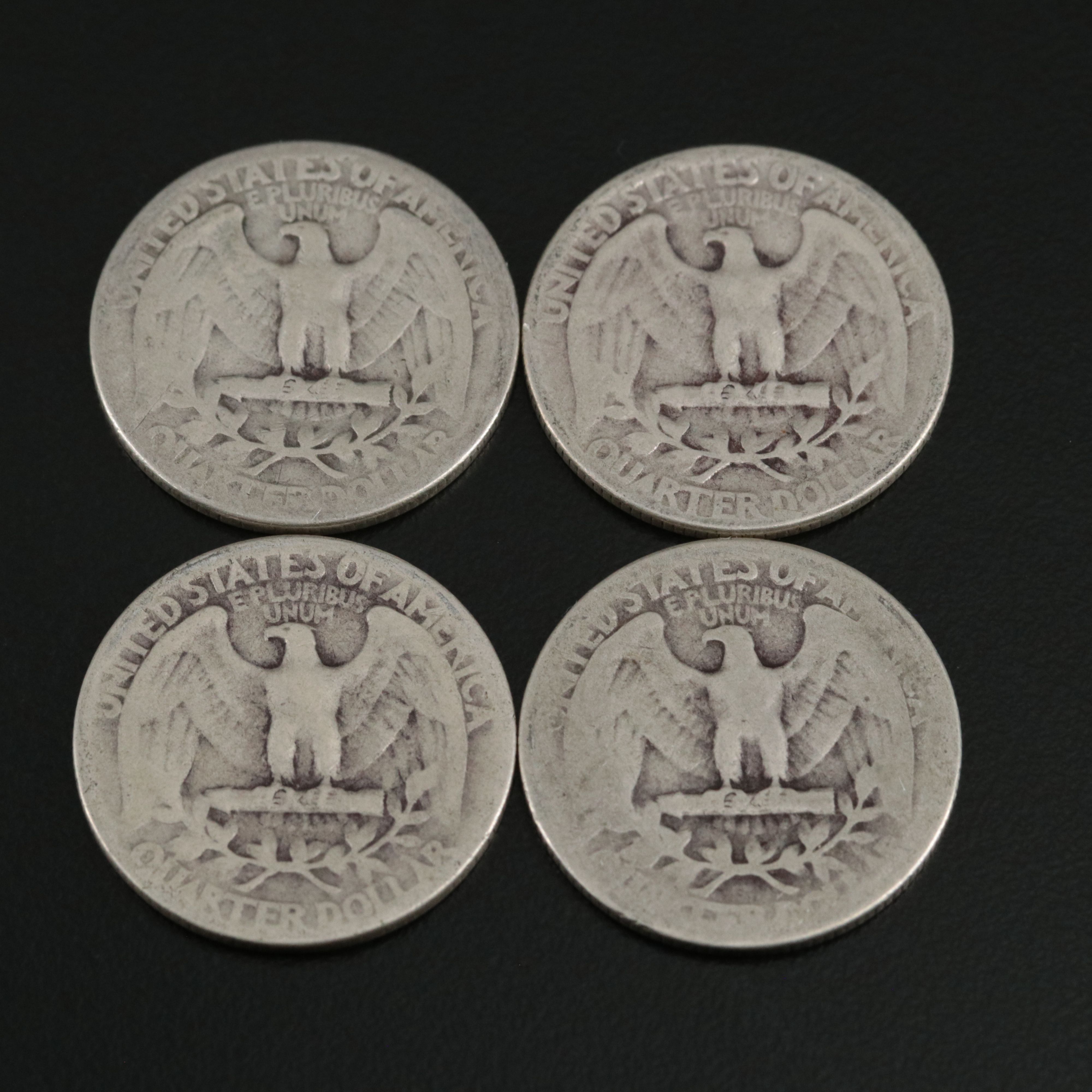 Forty-Six Washington Silver Quarters, Mainly 1940s