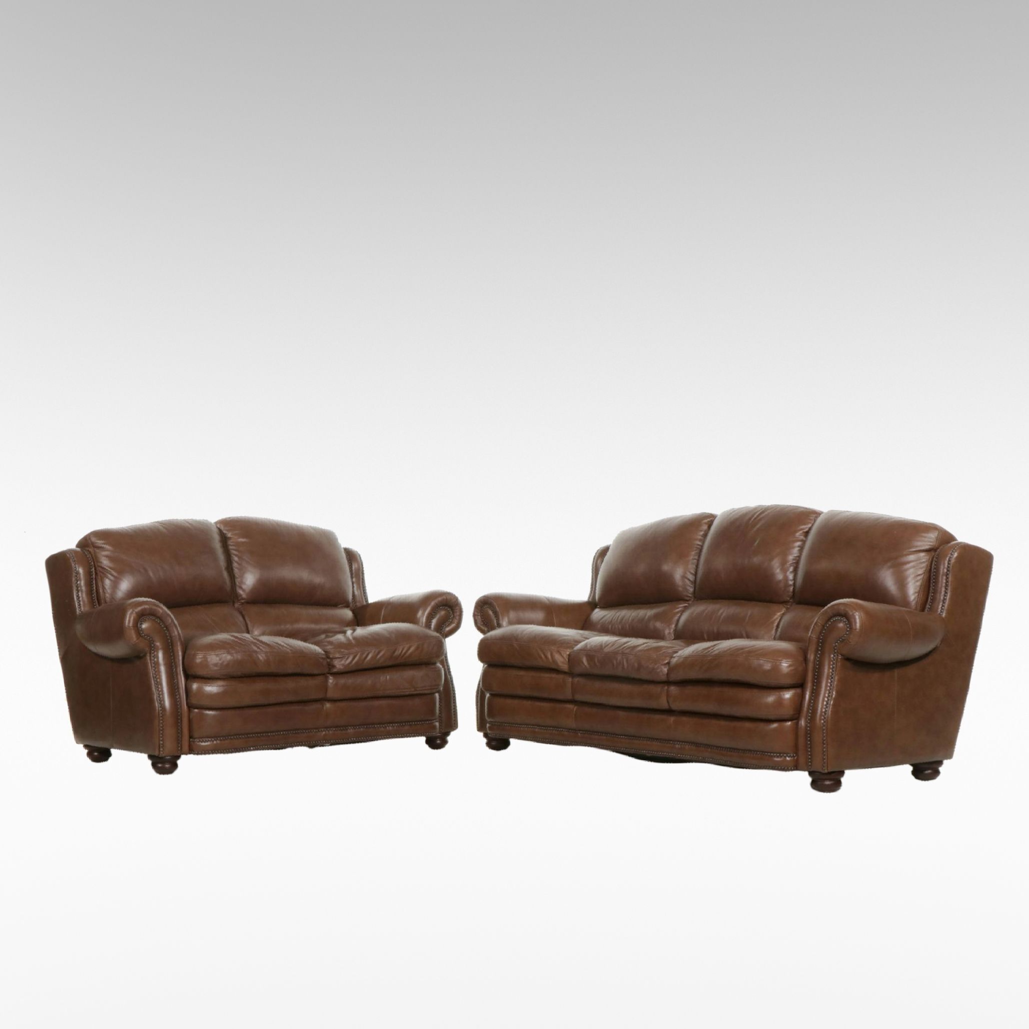 Superb Creation Leather Upholstered Sofa and Loveseat