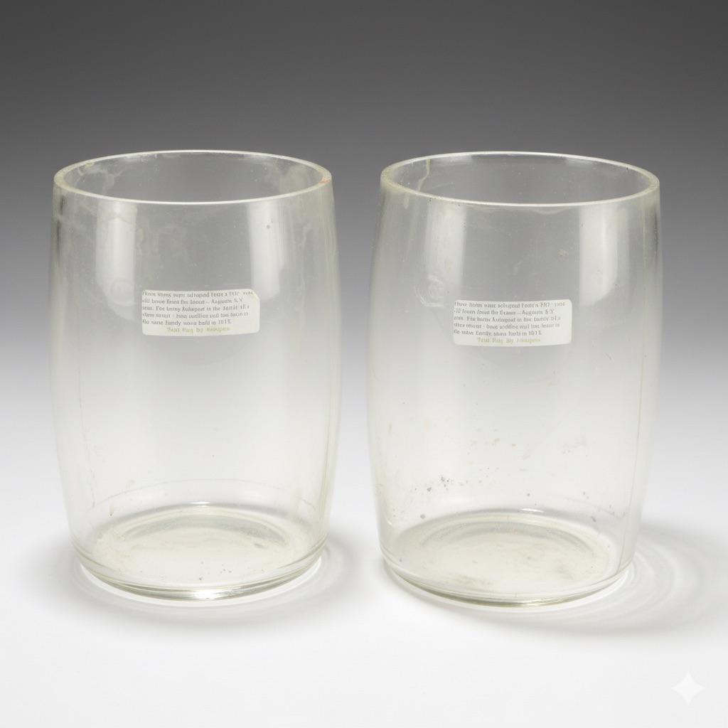 Pair of Clear Glass Wet Cell Battery Jars, Embossed "NX", Early 20th Century
