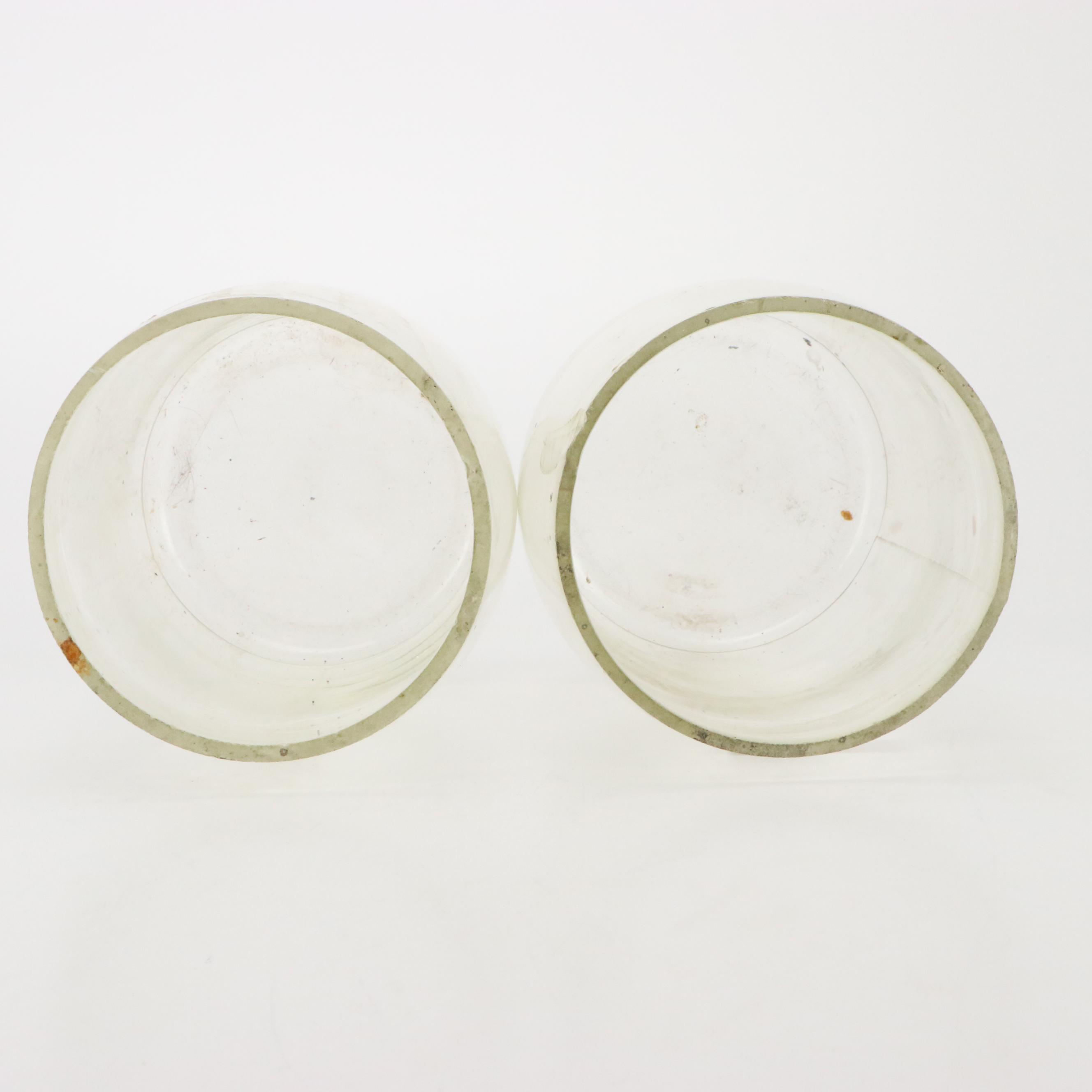 Pair of Clear Glass Wet Cell Battery Jars, Embossed "NX", Early 20th Century