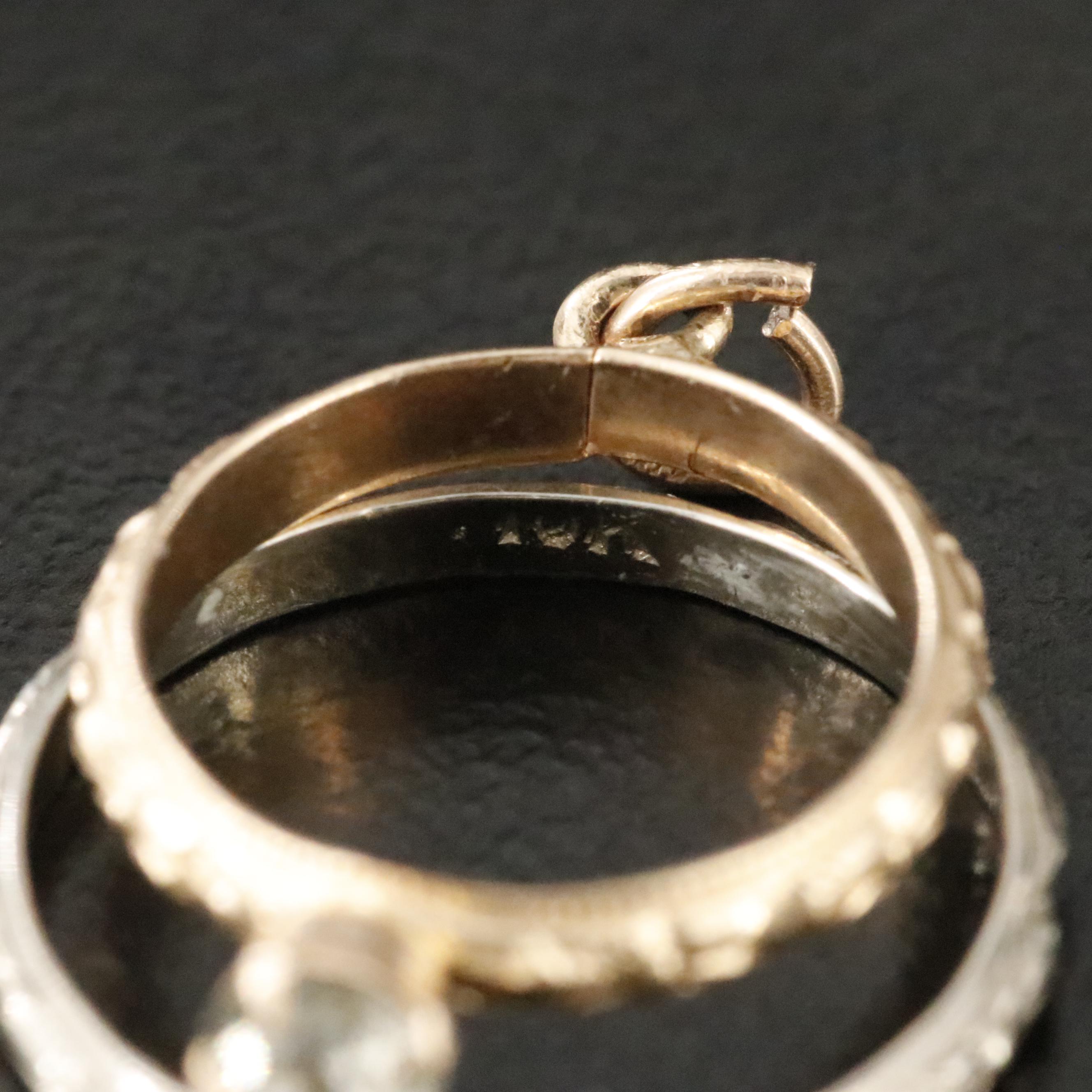 Victorian 10K Baby Rings and Charm Pendant