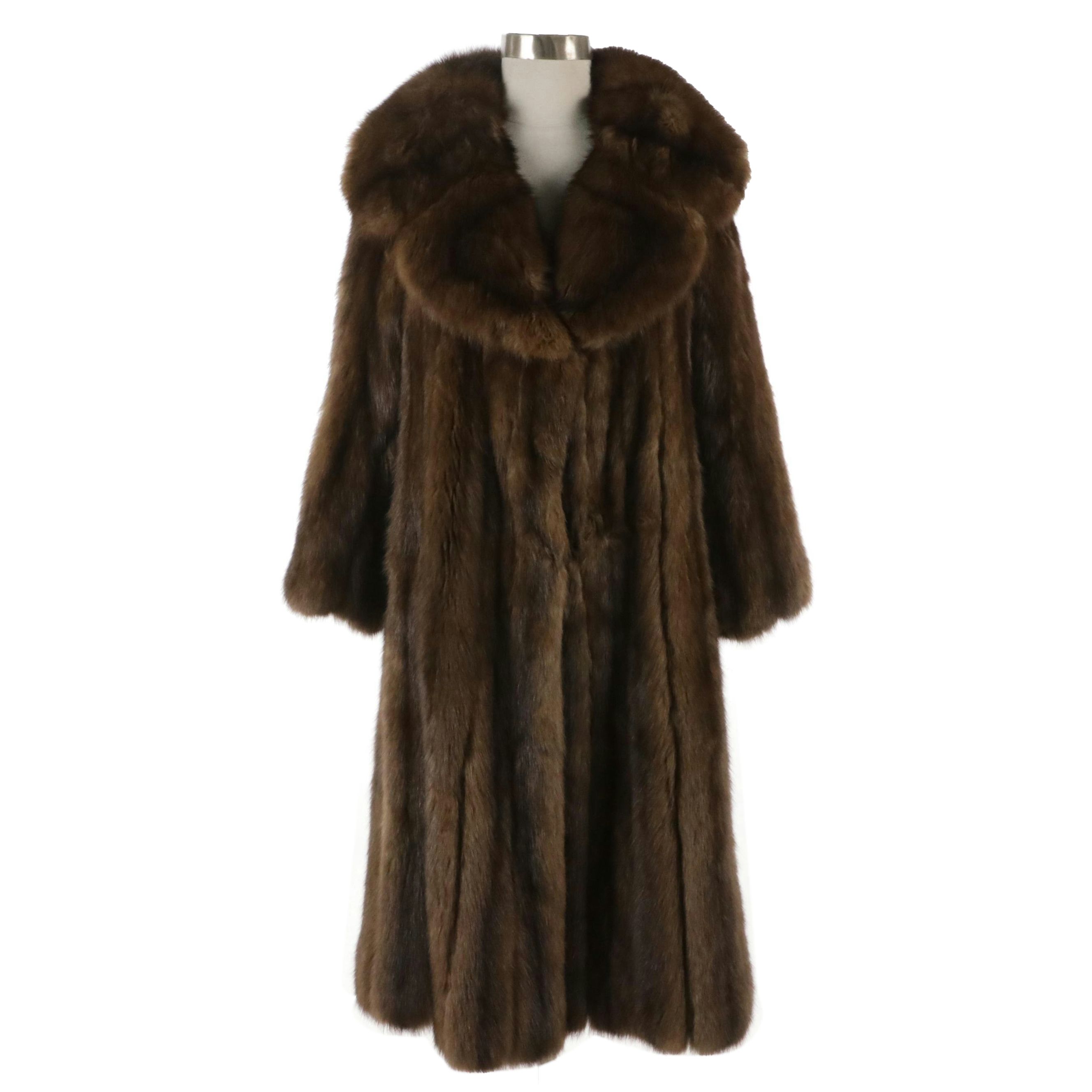 Montaldo's Marten Fur Cape Collar Coat, 1970s