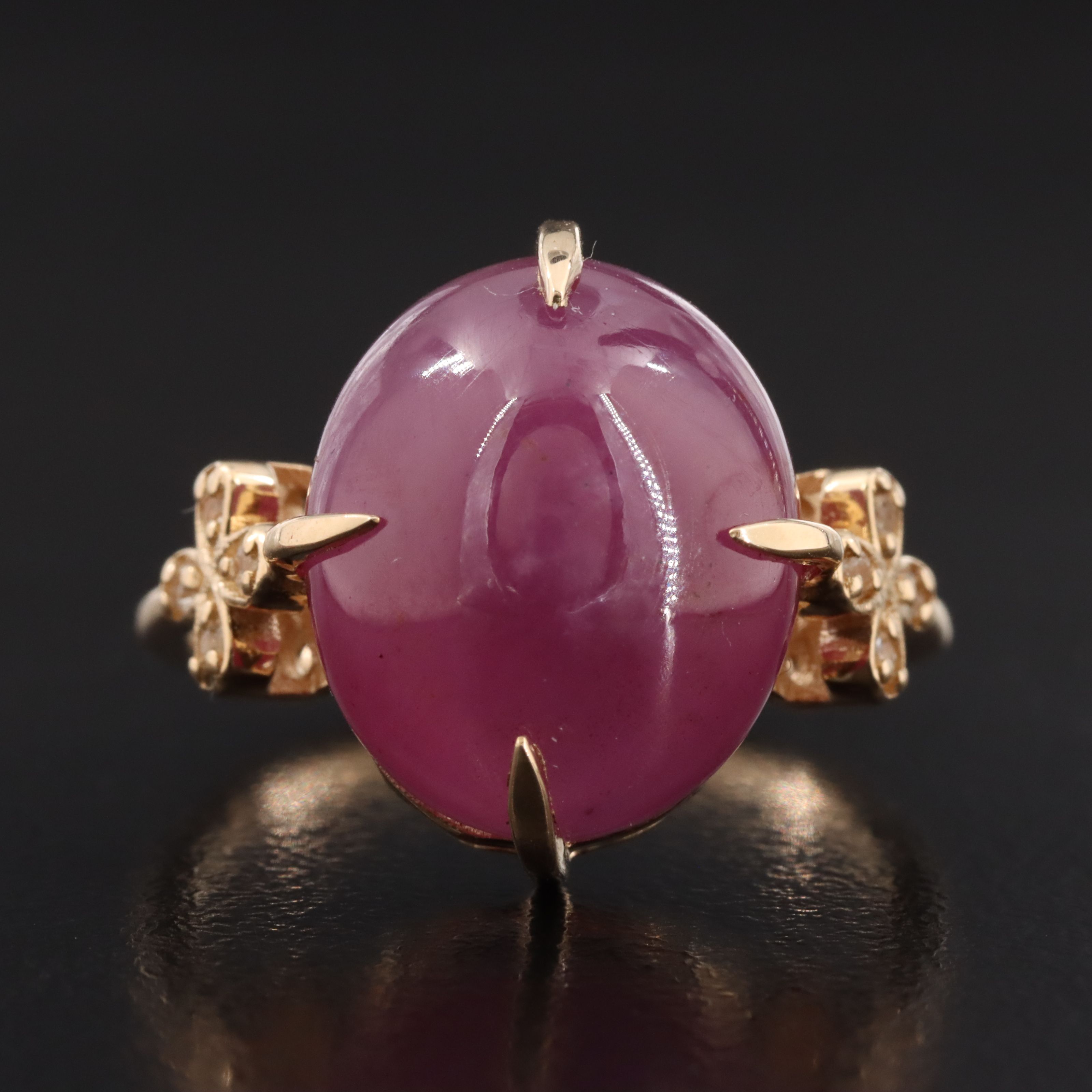 14K 13.81 CT Ruby and White Sapphire Ring