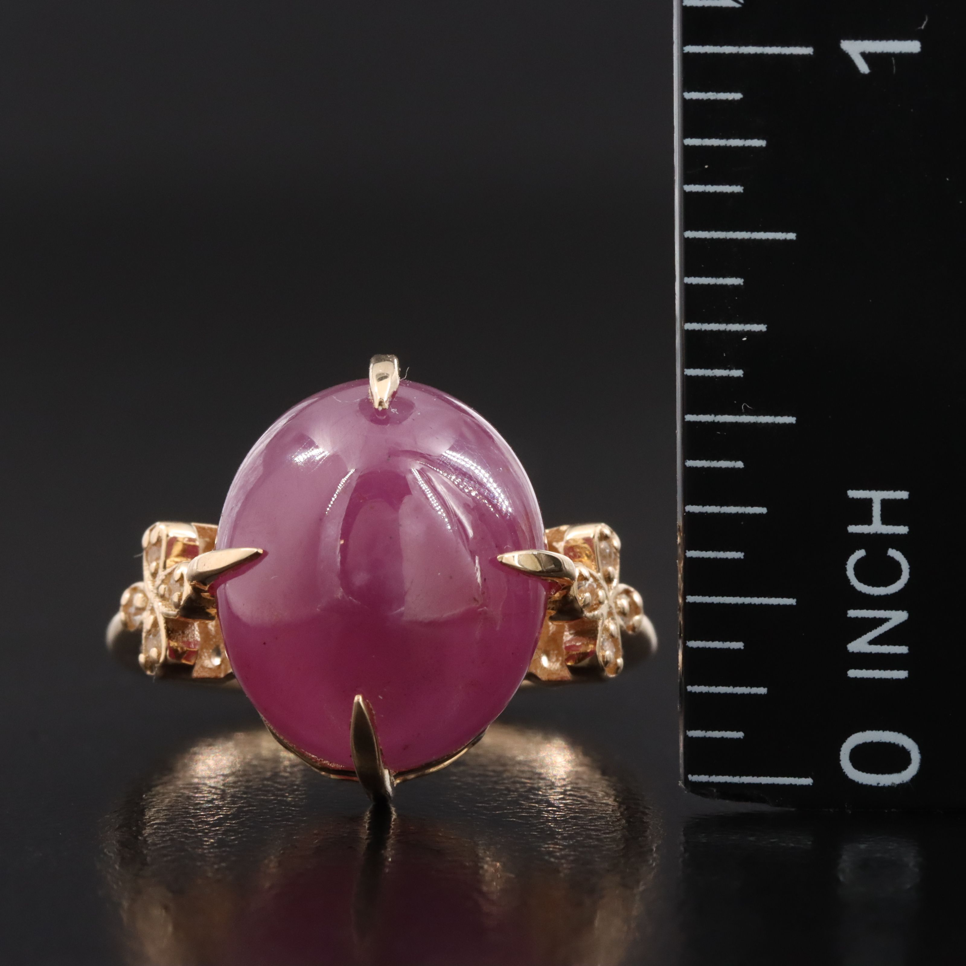 14K 13.81 CT Ruby and White Sapphire Ring