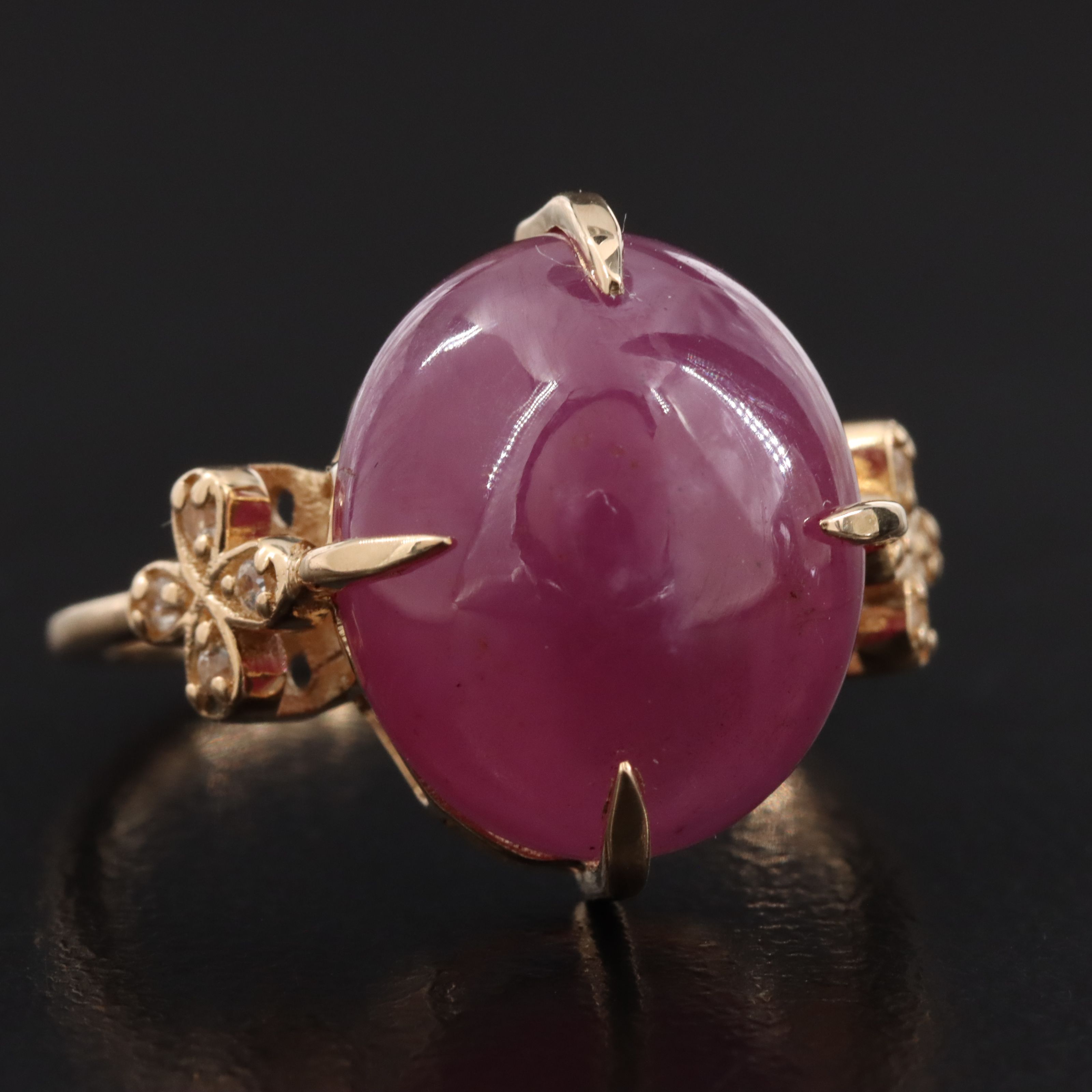 14K 13.81 CT Ruby and White Sapphire Ring