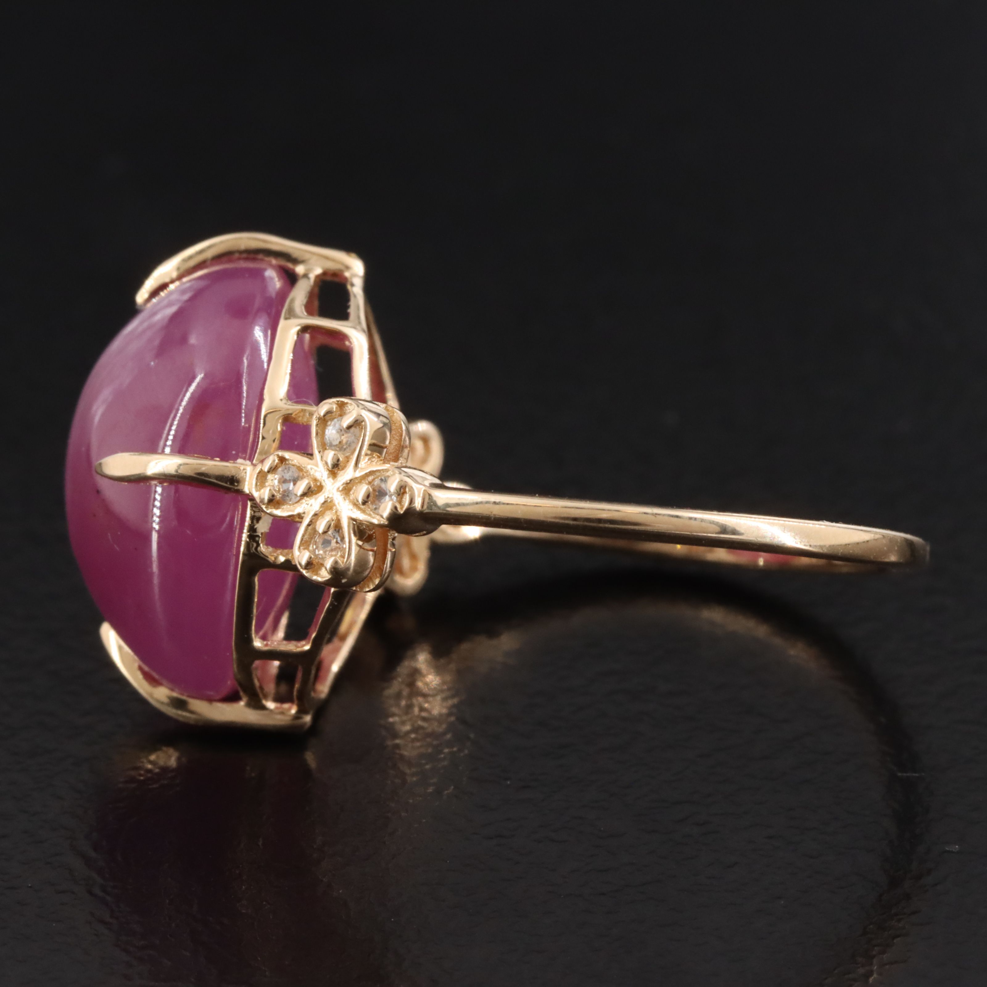 14K 13.81 CT Ruby and White Sapphire Ring