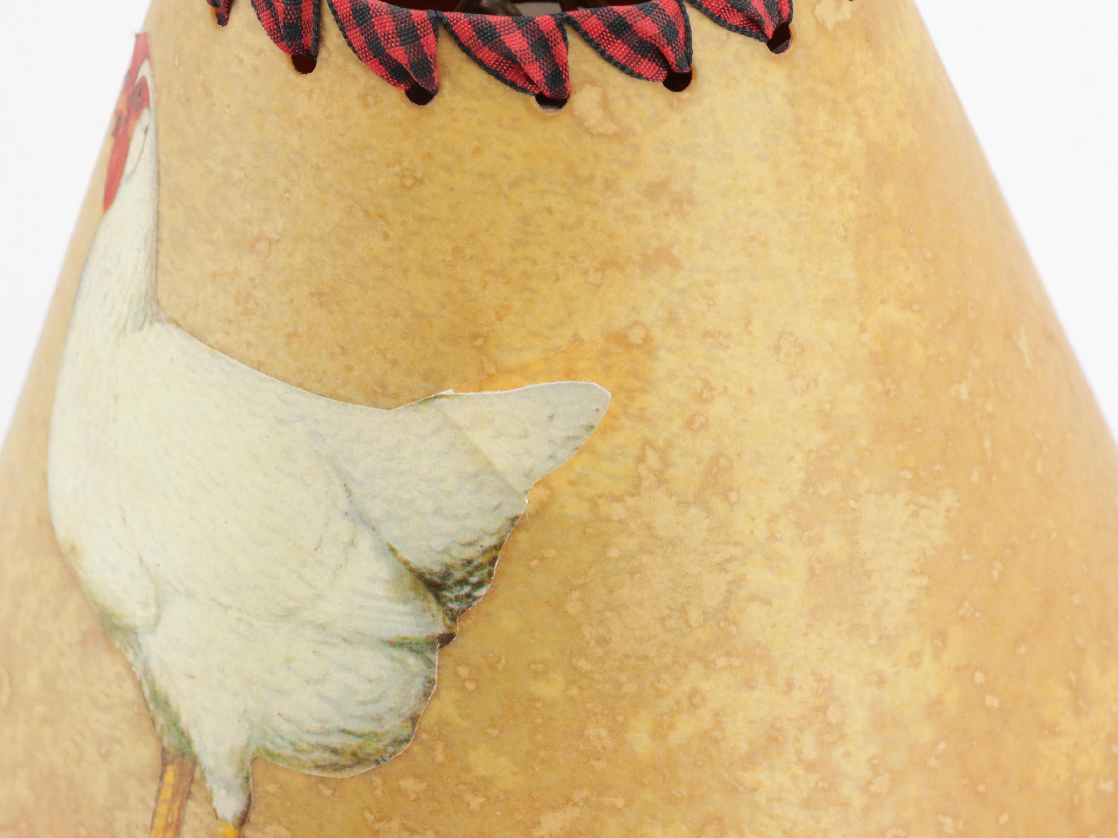 Hand-Painted Rooster on Parchment Clip-On Chandelier Shades