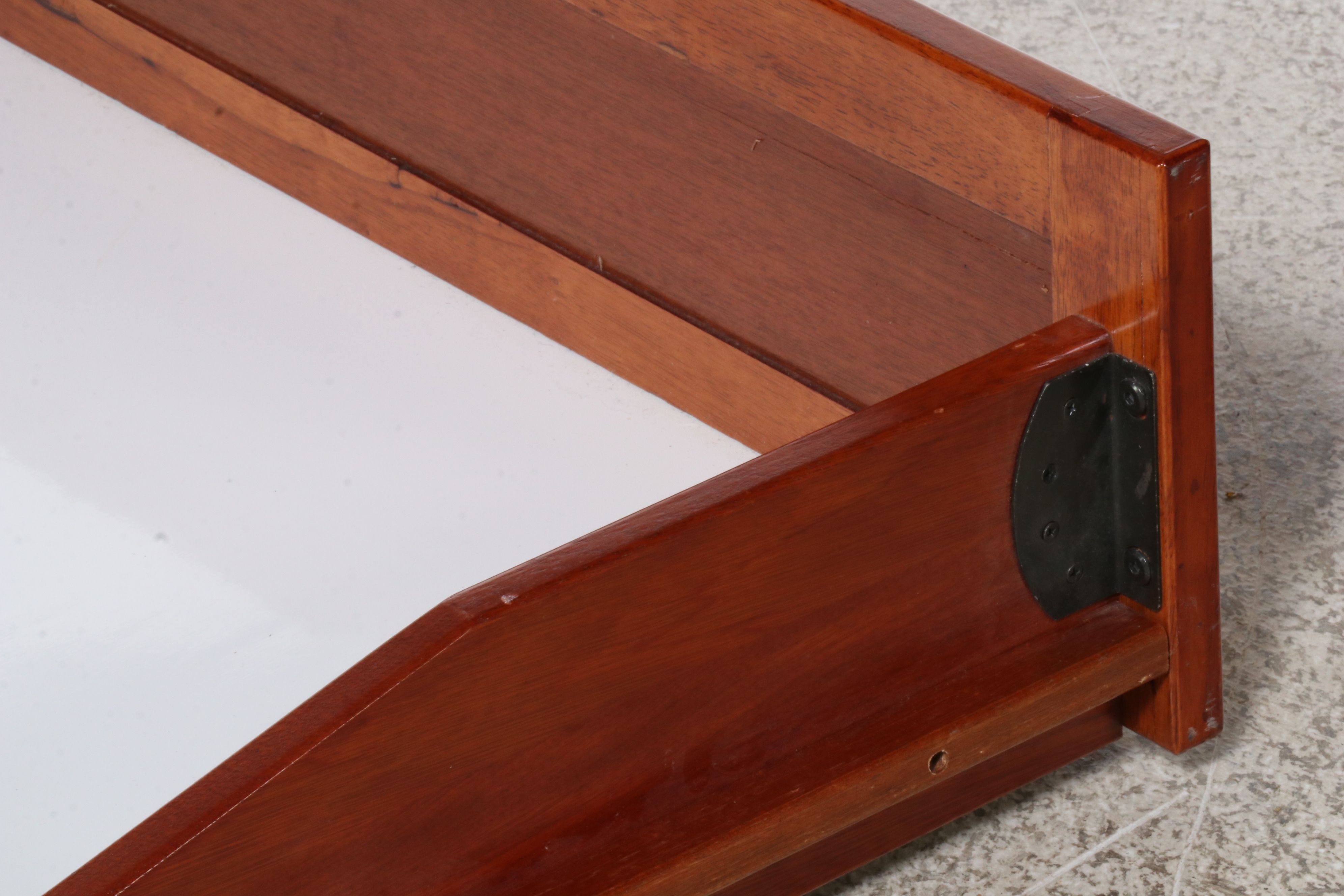 Pair of Crafts Style Cherry Twin Beds with Nightstand and Drawers