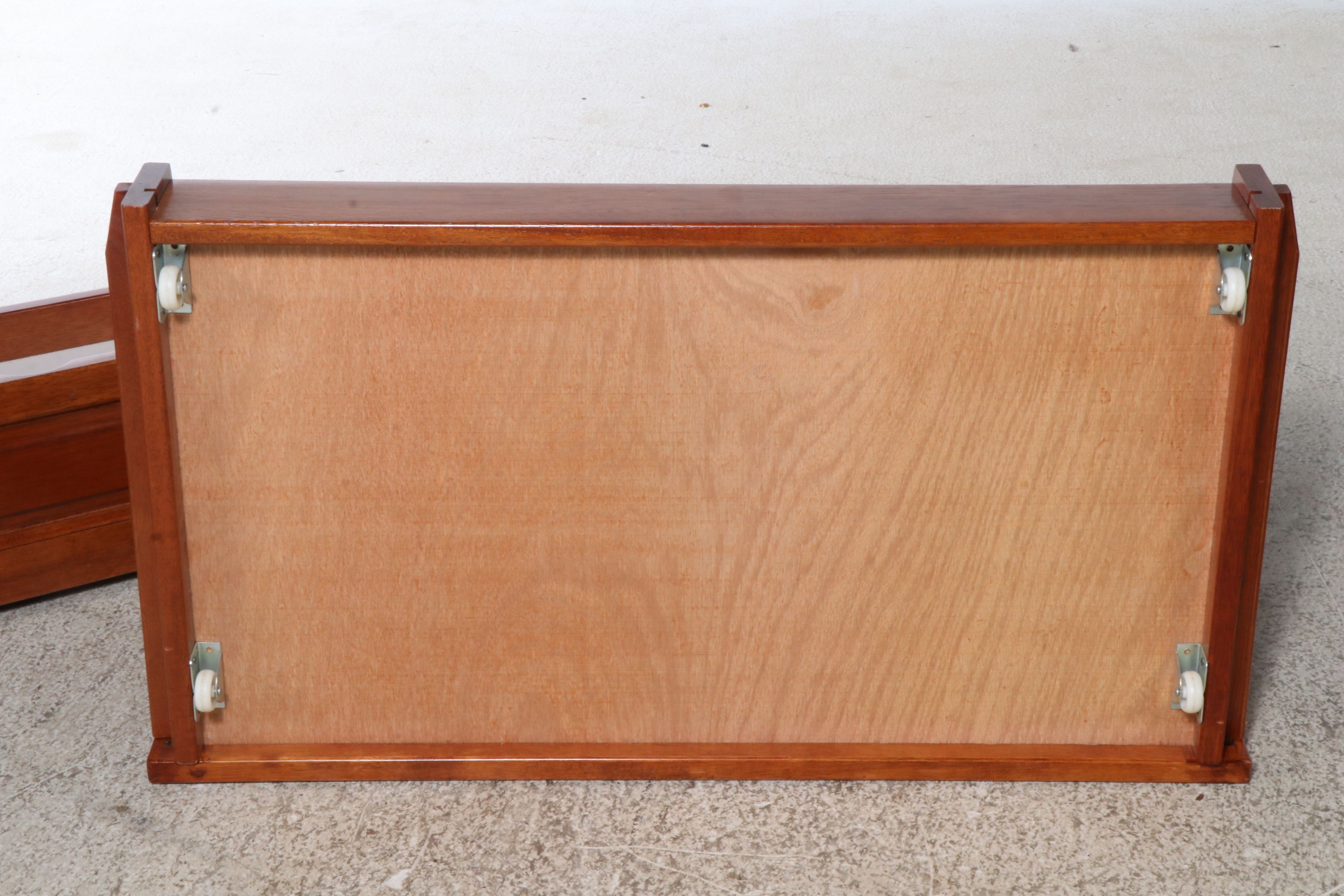 Pair of Crafts Style Cherry Twin Beds with Nightstand and Drawers