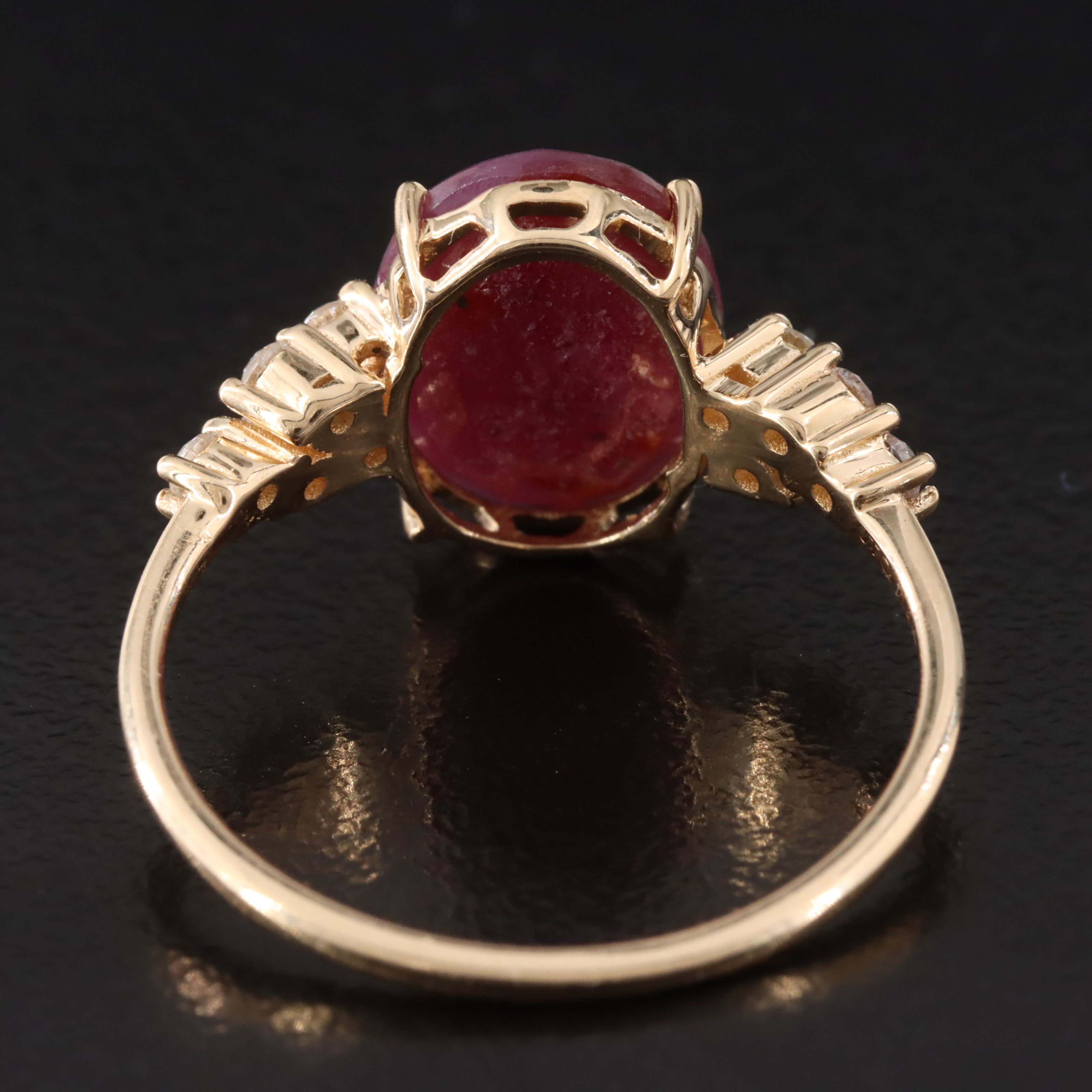 14K 2.10 CT Ruby and White Sapphire Ring