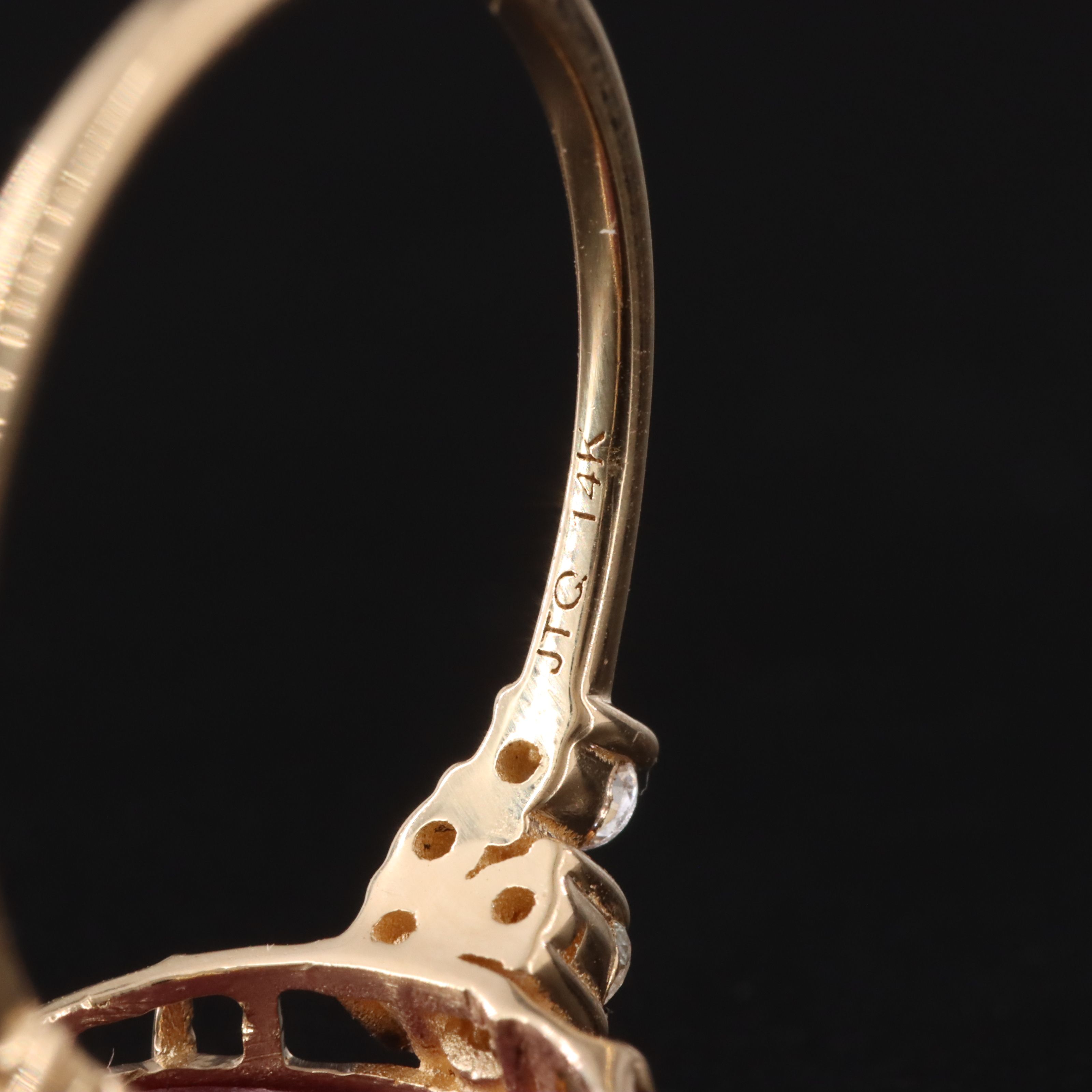 14K 2.10 CT Ruby and White Sapphire Ring