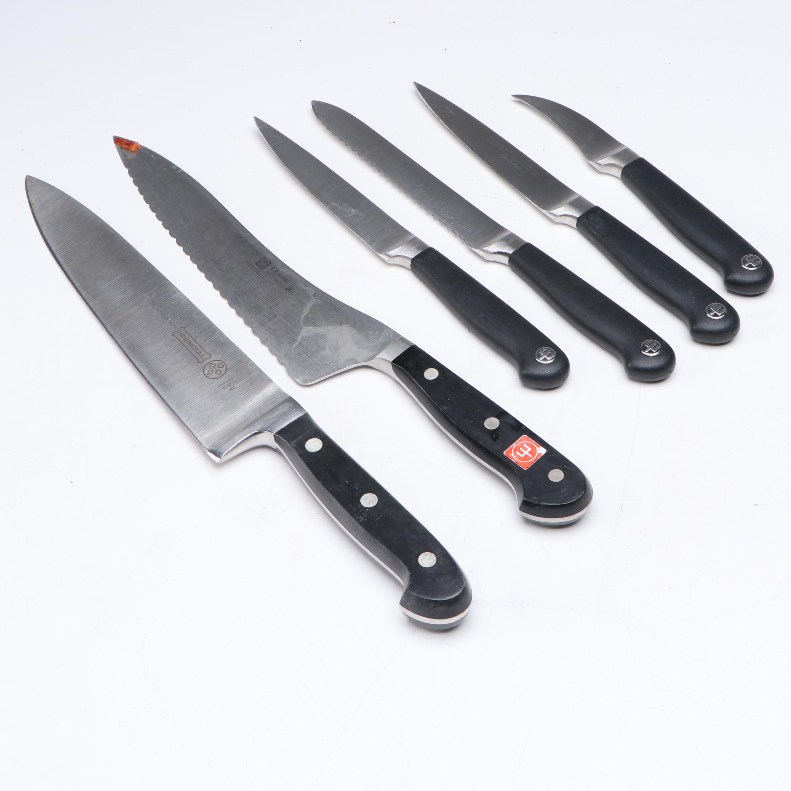 Wüsthof Grand Prix and Mundial  Stainless Steel Blade Plastic Handle Knives