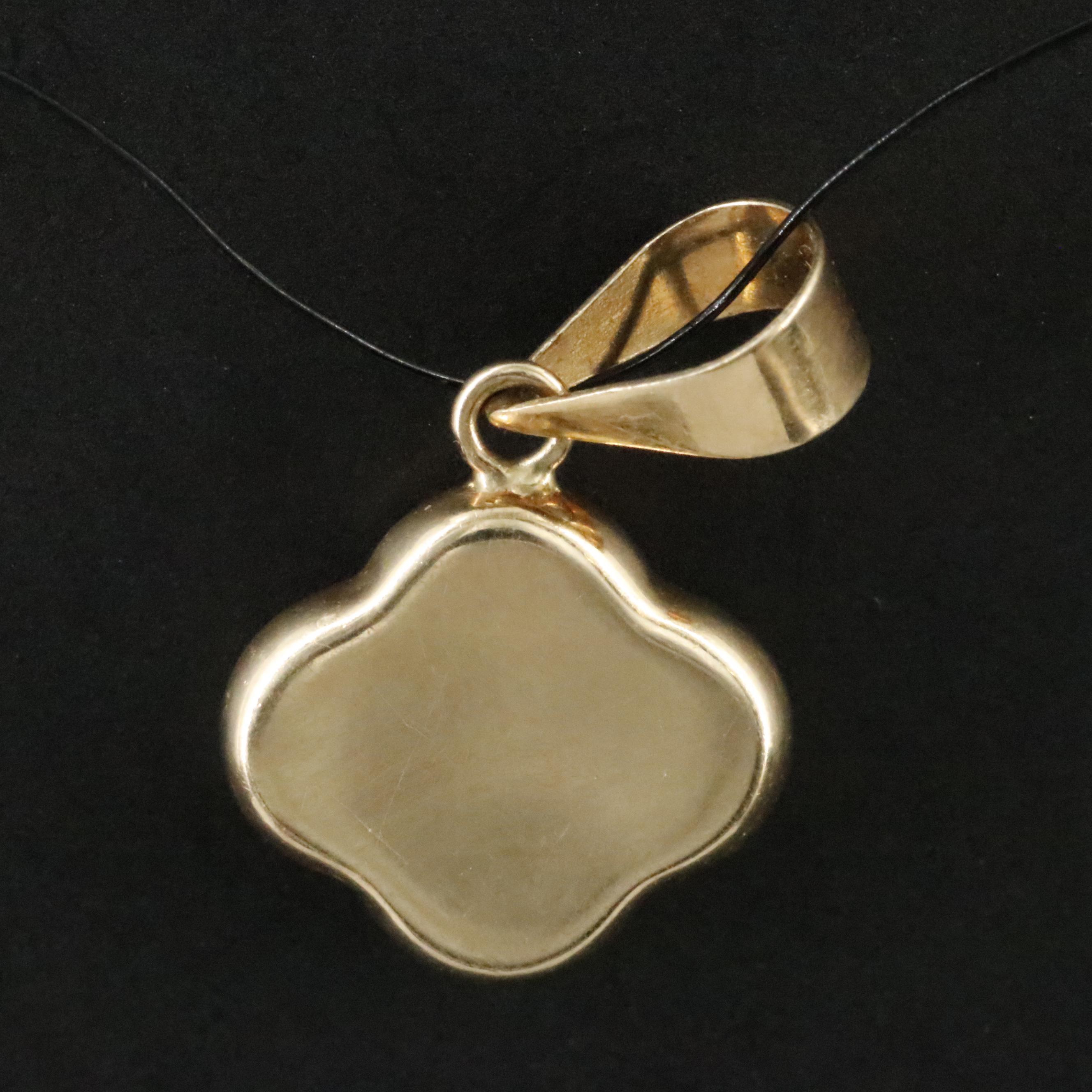 14K Opal Doublet Quatrefoil Pendant