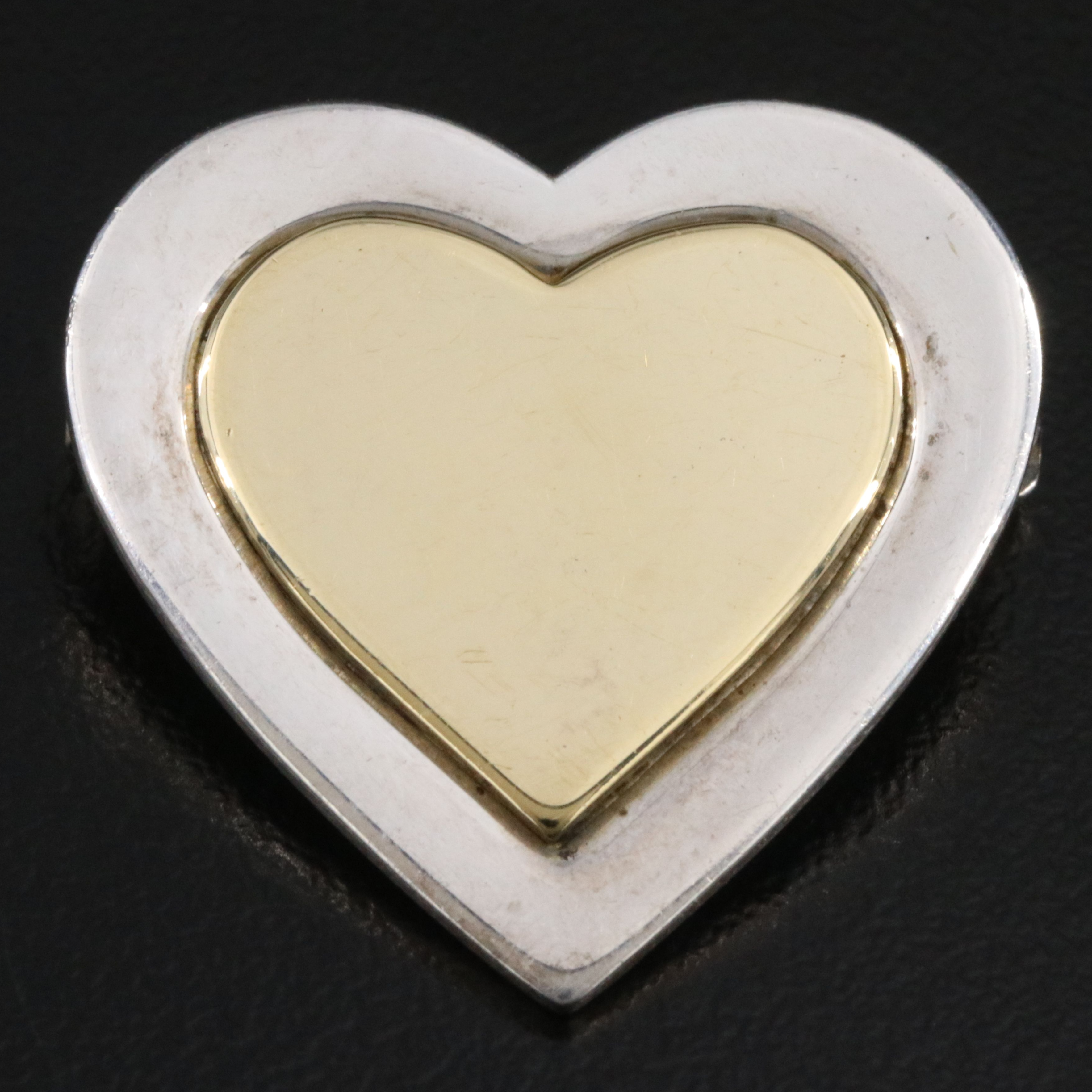 Tiffany & Co. Sterling and 18K Heart Brooch