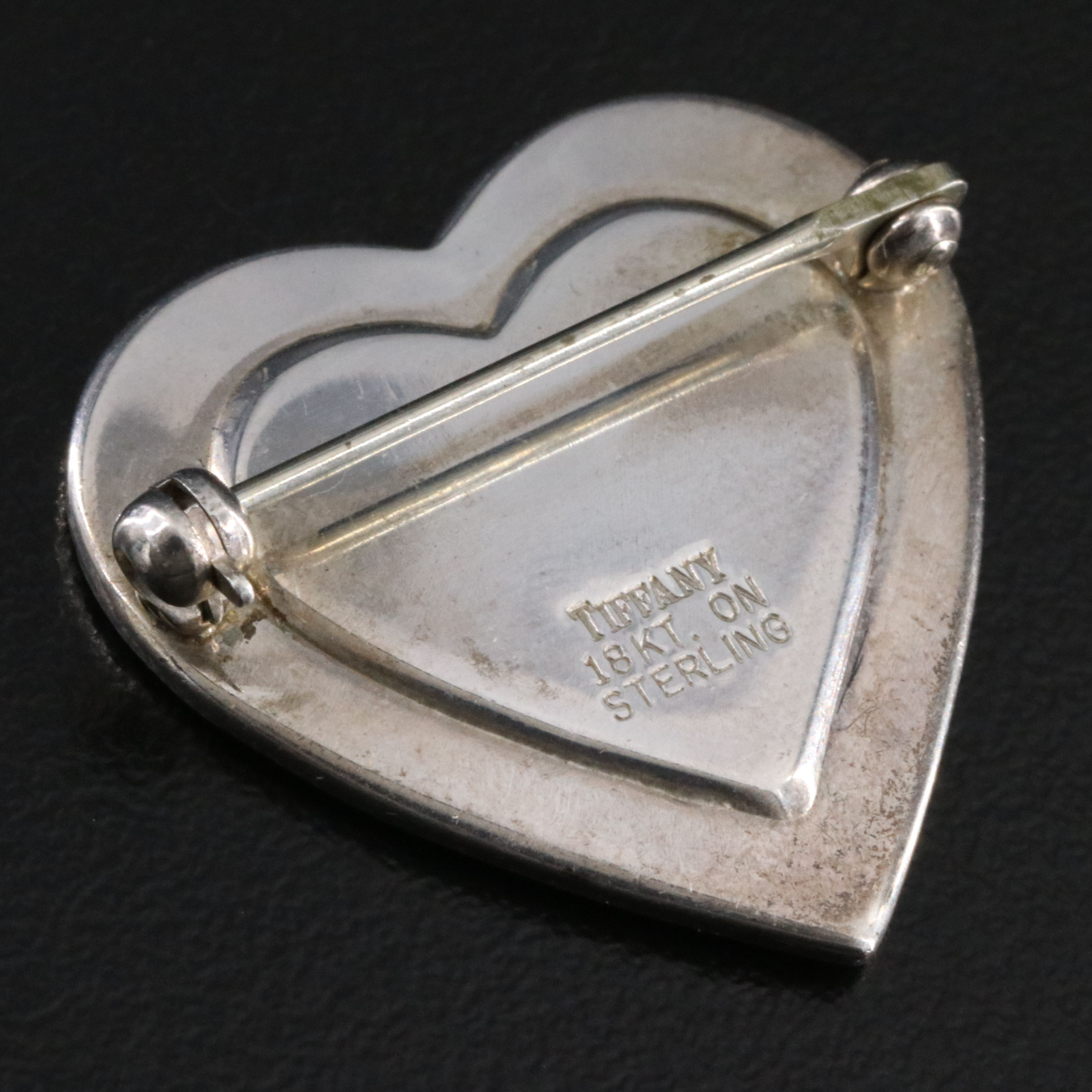 Tiffany & Co. Sterling and 18K Heart Brooch