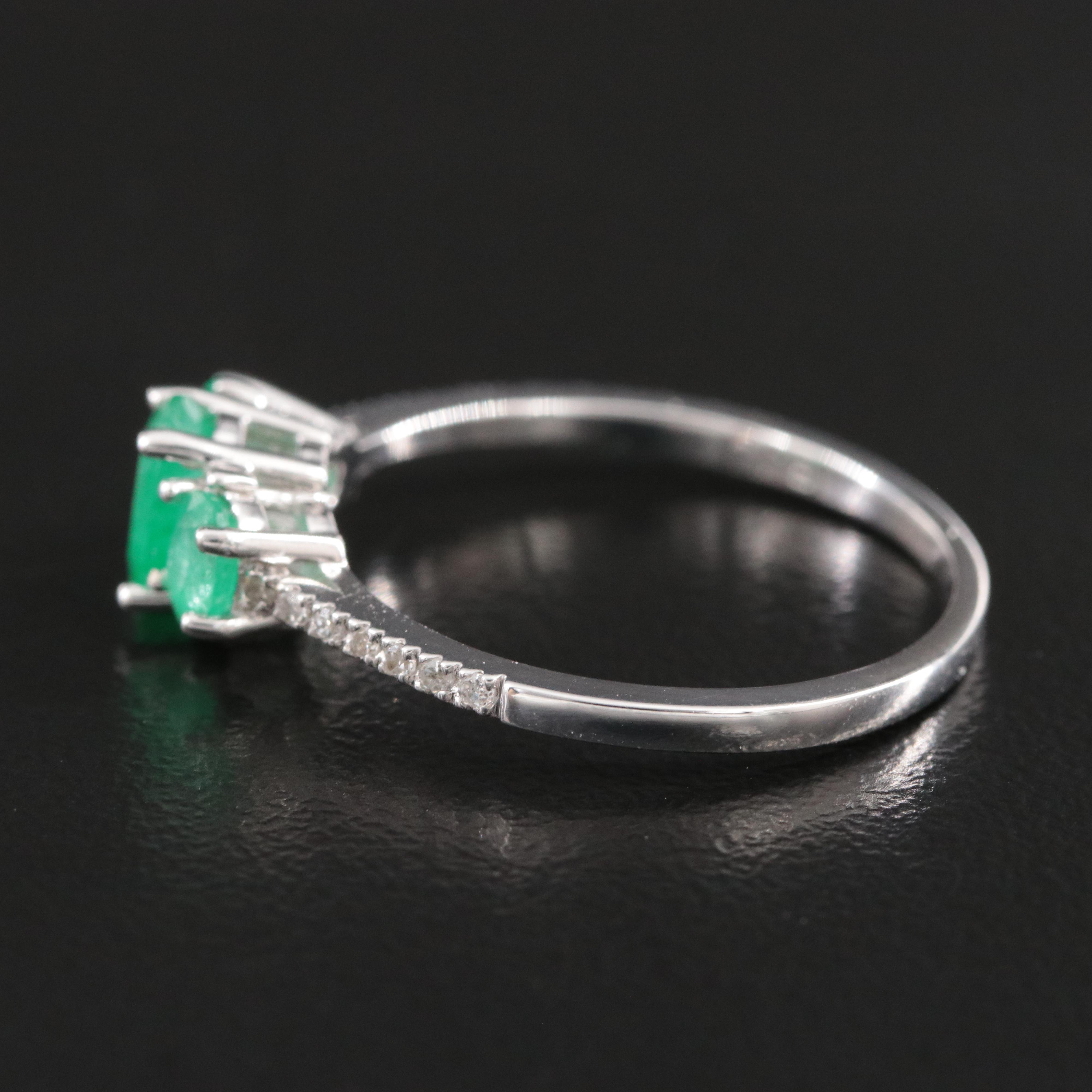 14K Emerald and Diamond Ring