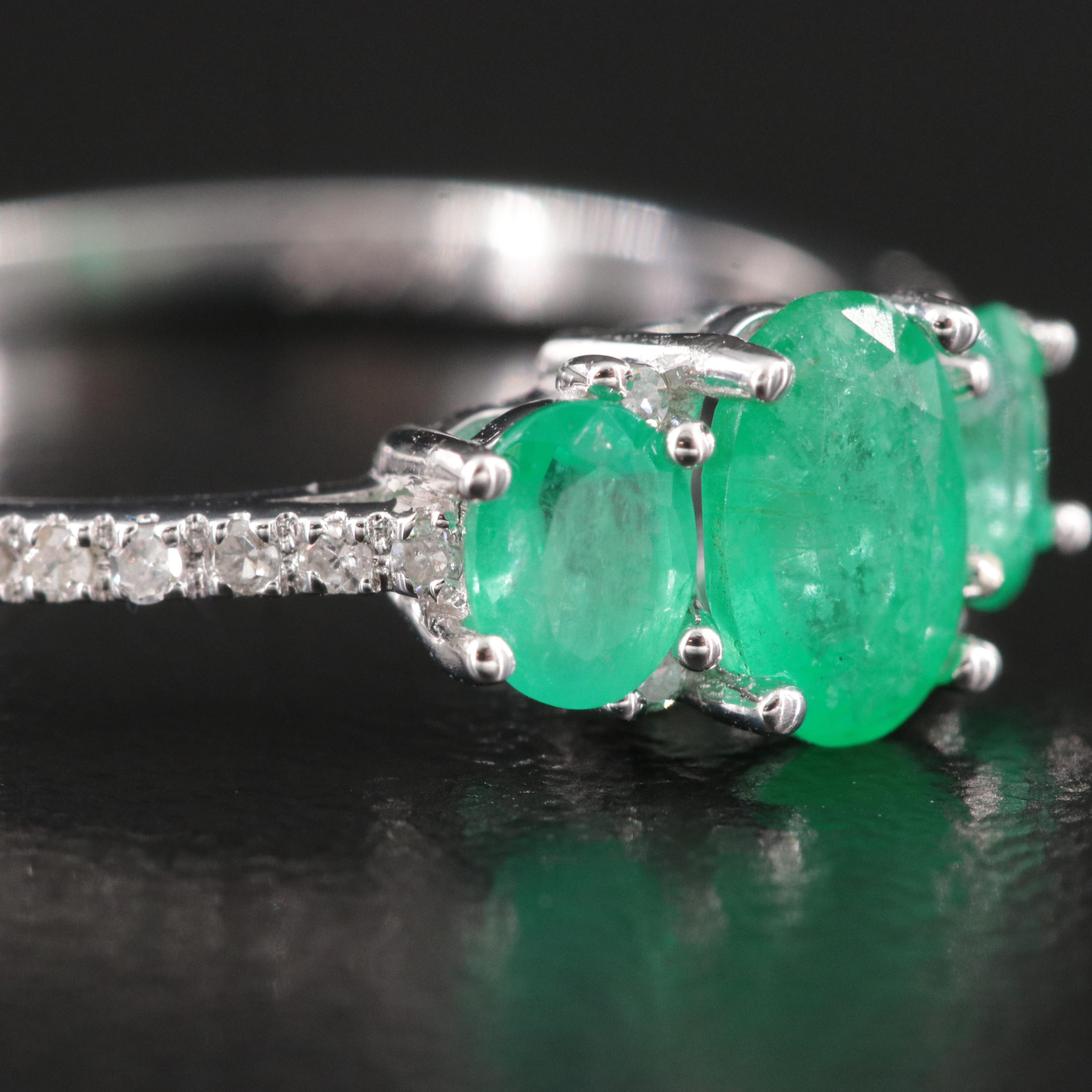 14K Emerald and Diamond Ring