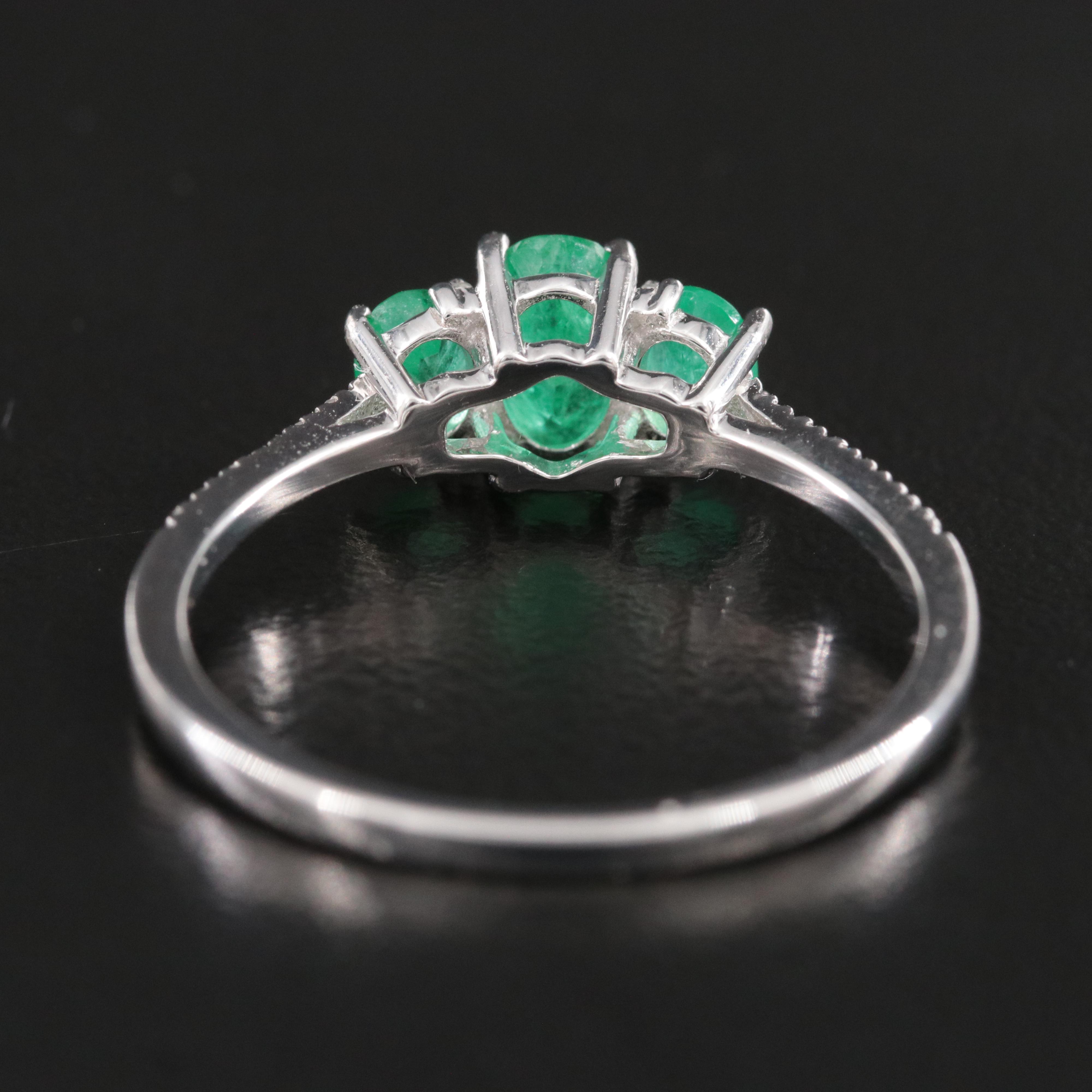 14K Emerald and Diamond Ring