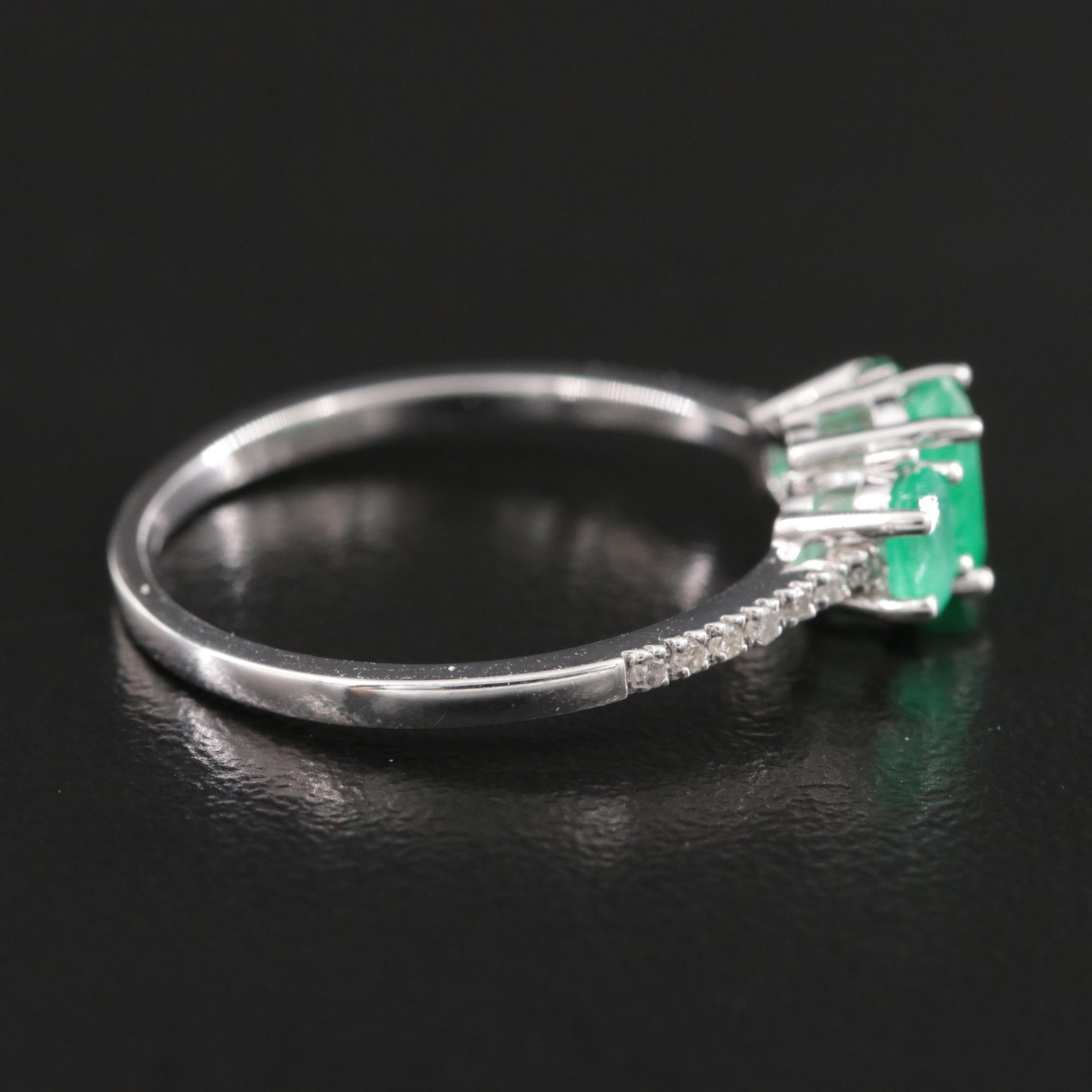 14K Emerald and Diamond Ring