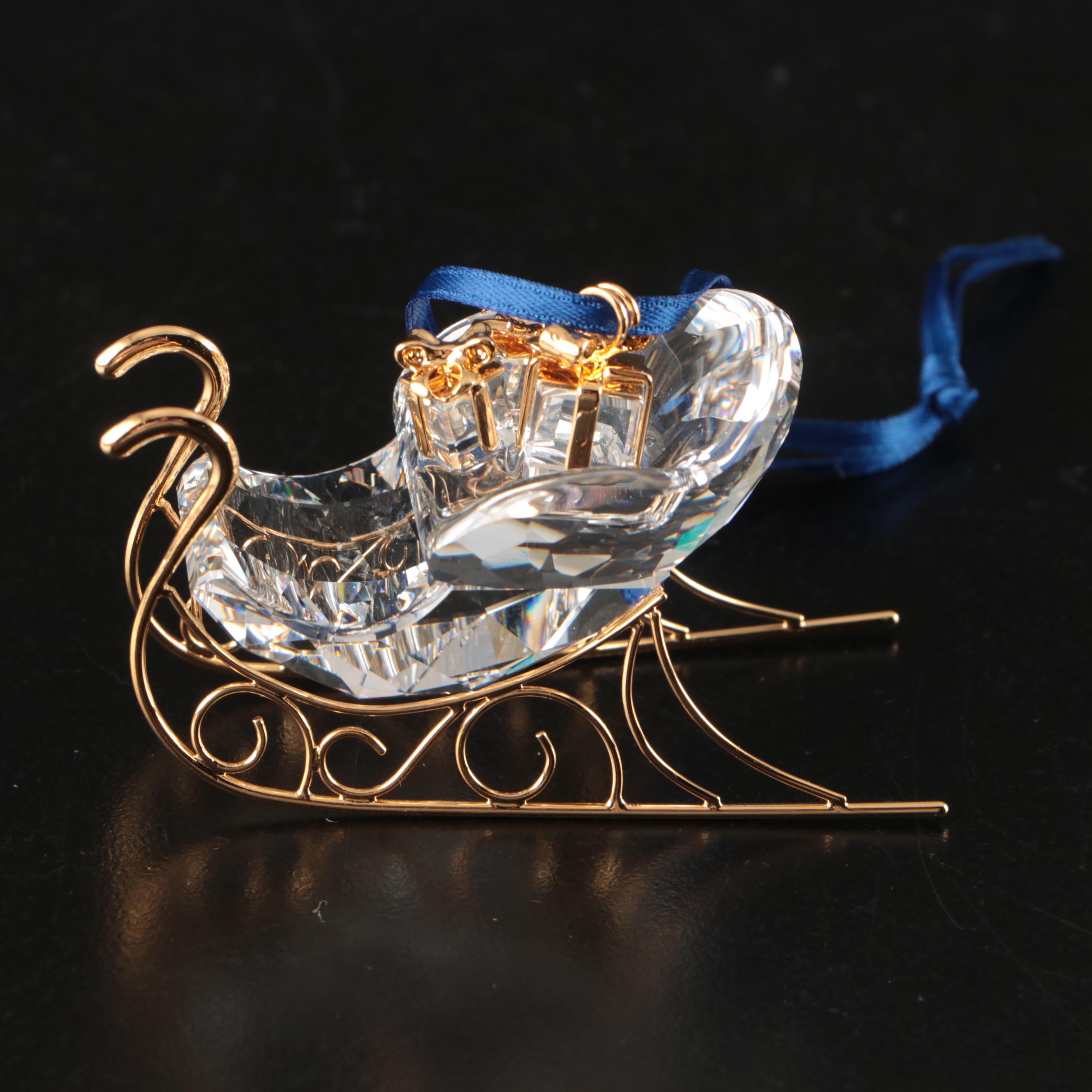 Swarovski Crystal Christmas Tree, Snowflake and Sleigh Ornaments
