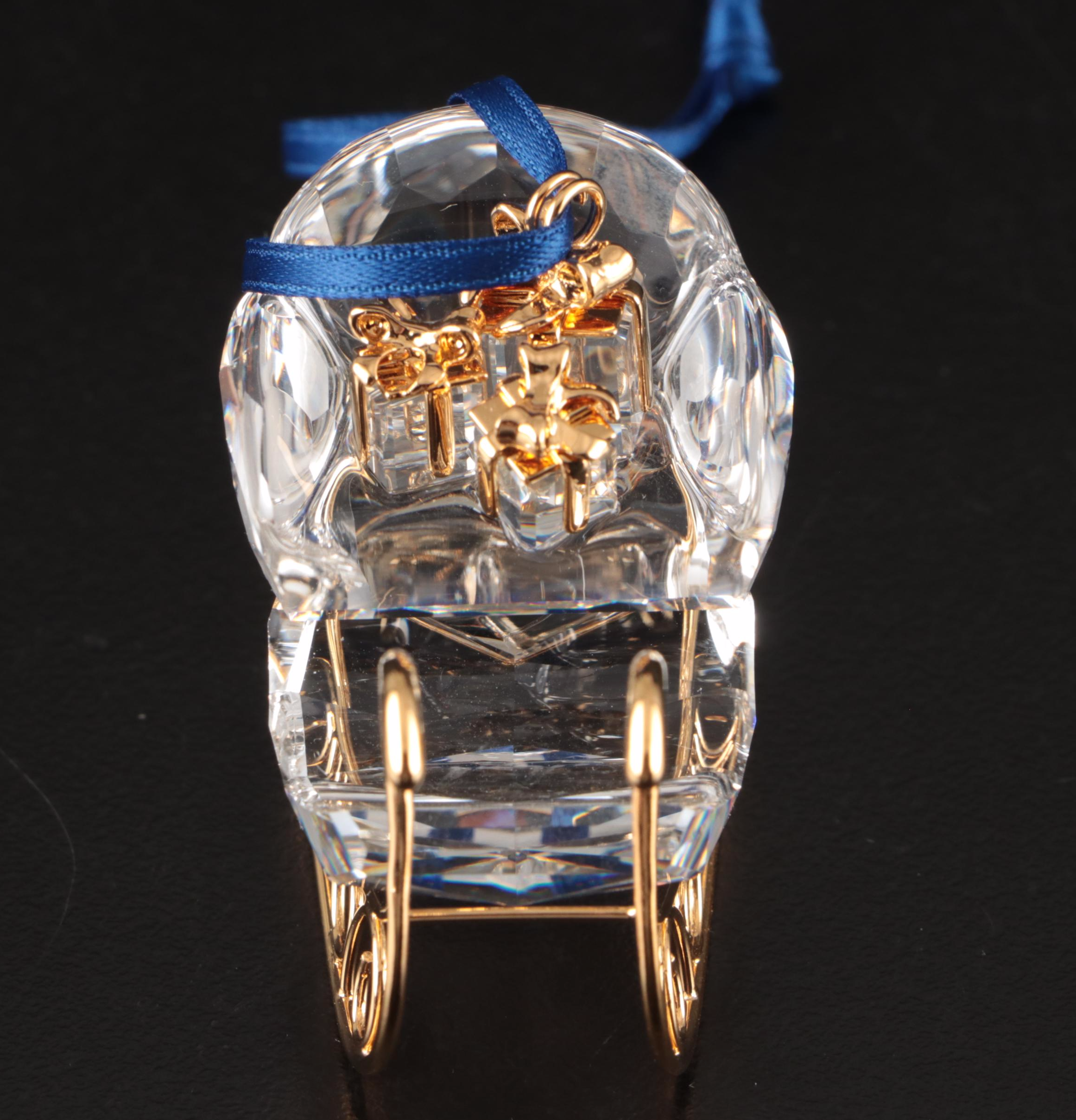 Swarovski Crystal Christmas Tree, Snowflake and Sleigh Ornaments