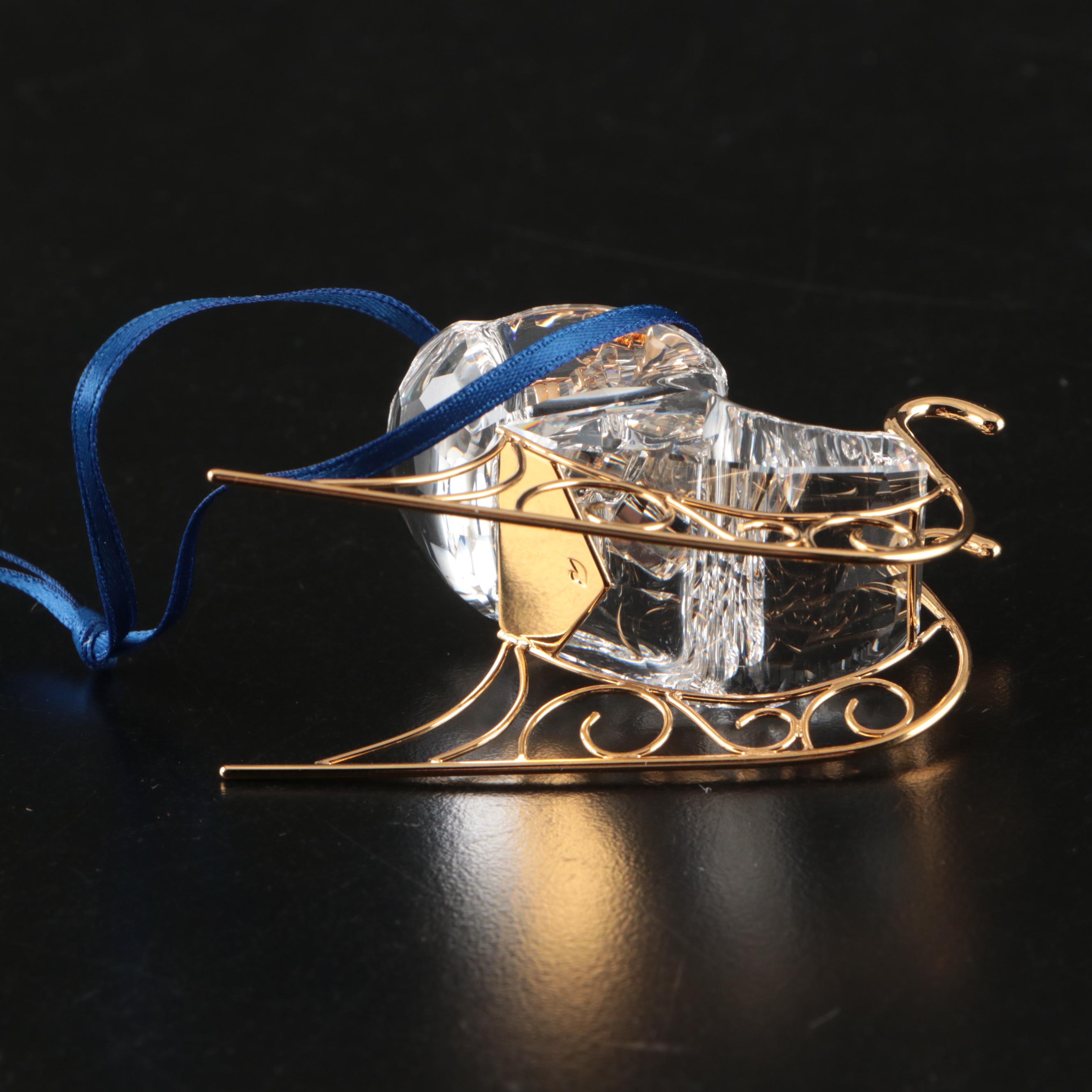 Swarovski Crystal Christmas Tree, Snowflake and Sleigh Ornaments